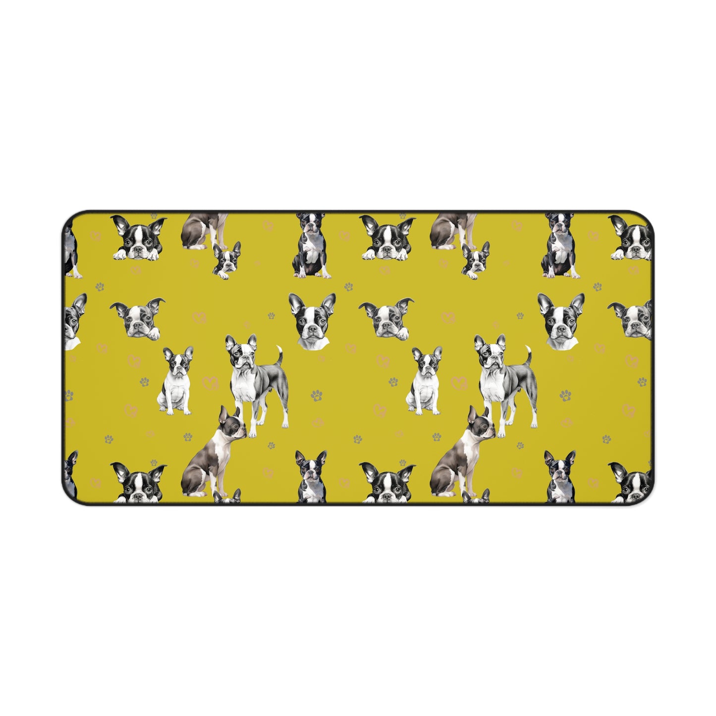 Boston Terrier Desk Mat Chartreuse