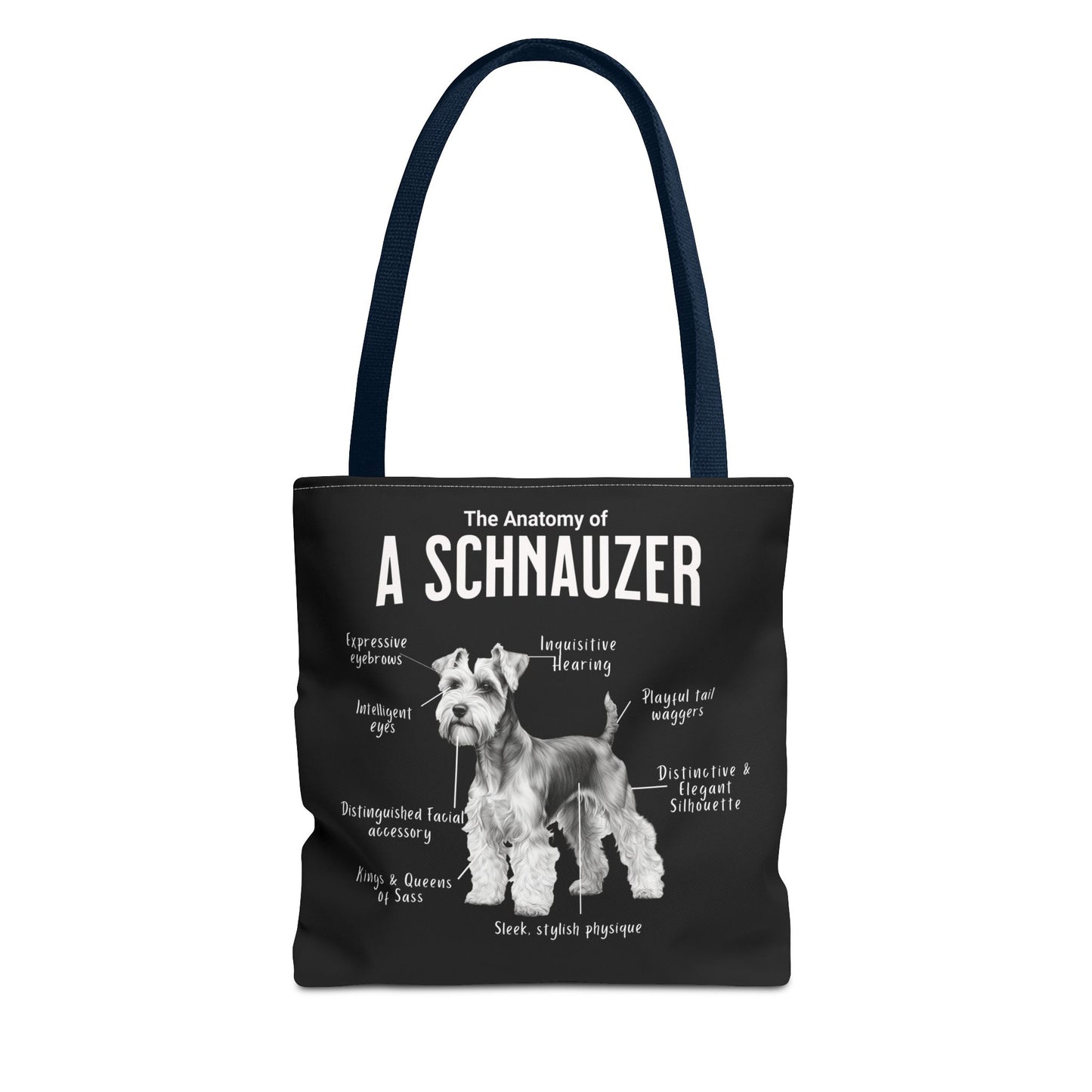 Schnauzer Anatomy Tote Bag (Black)