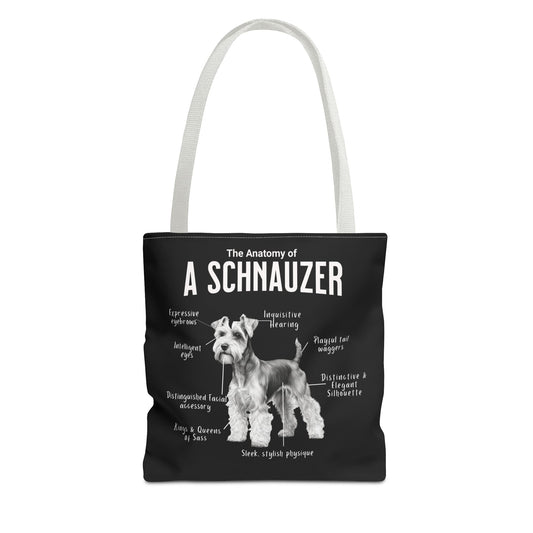 Schnauzer Anatomy Tote Bag (Black)