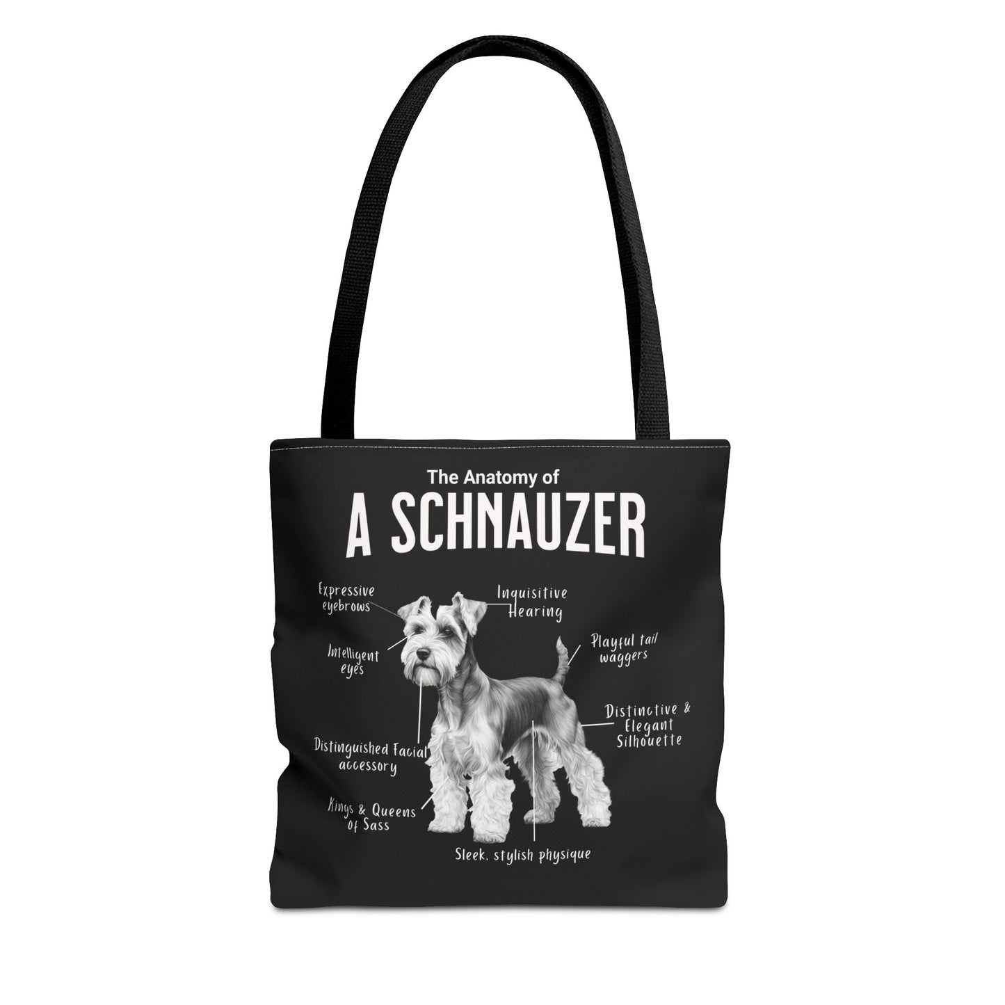 Schnauzer Anatomy Tote Bag (Black)