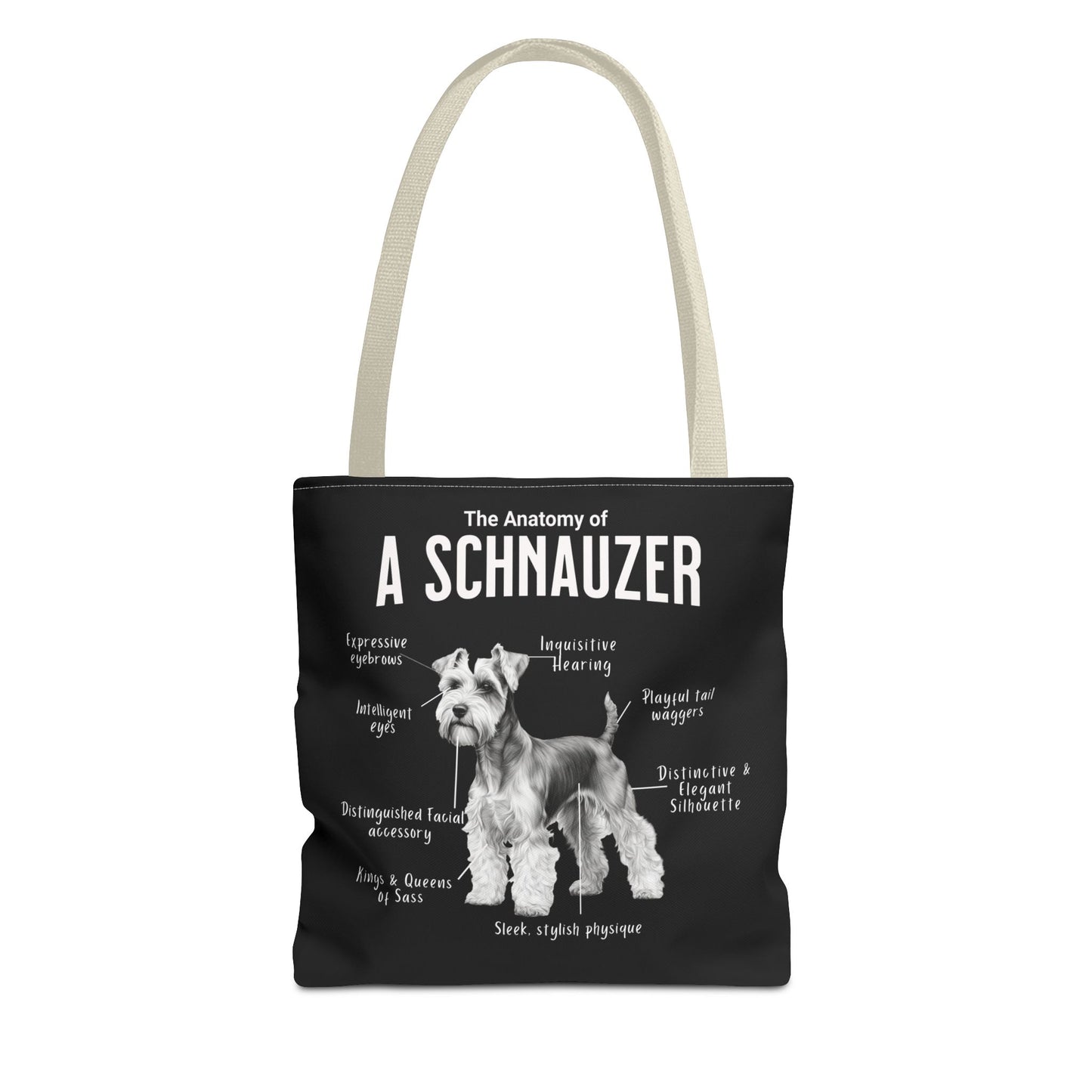 Schnauzer Anatomy Tote Bag (Black)