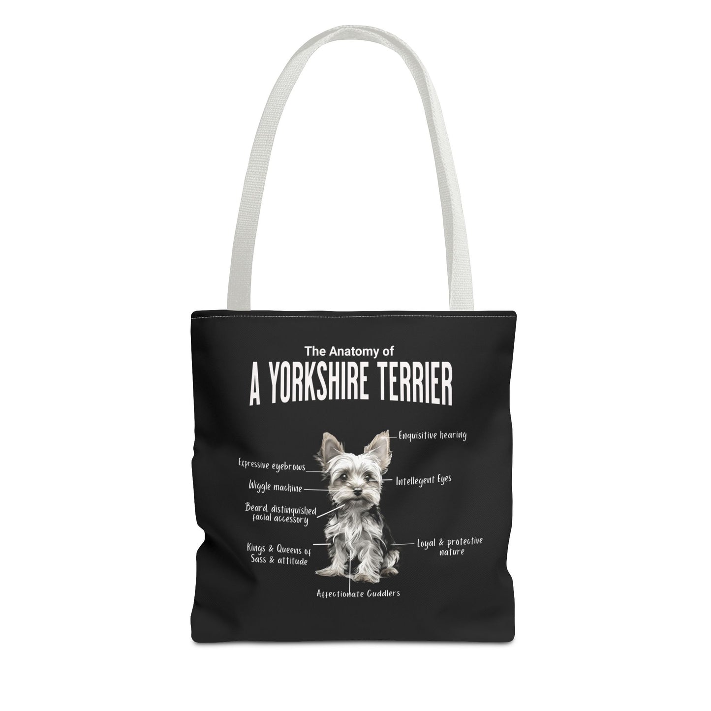 Yorkie Anatomy Tote Bag (Black)