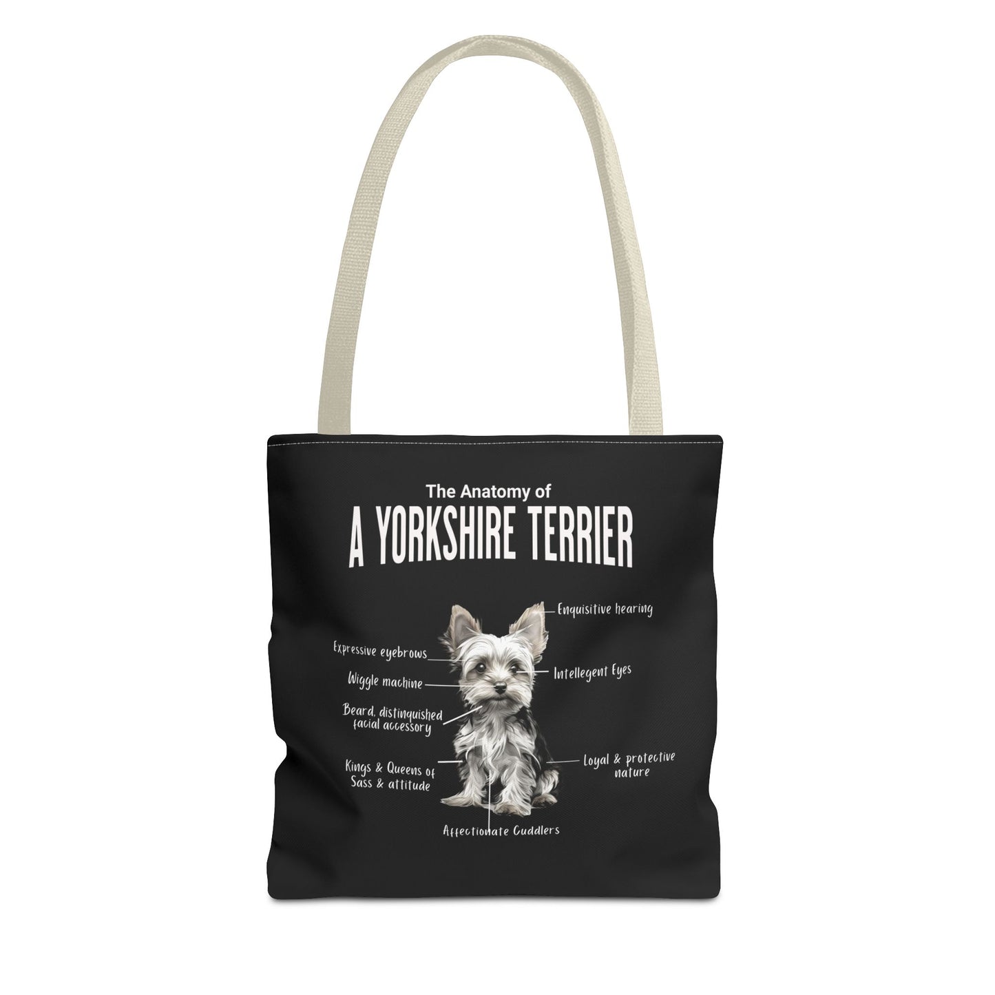 Yorkie Anatomy Tote Bag (Black)