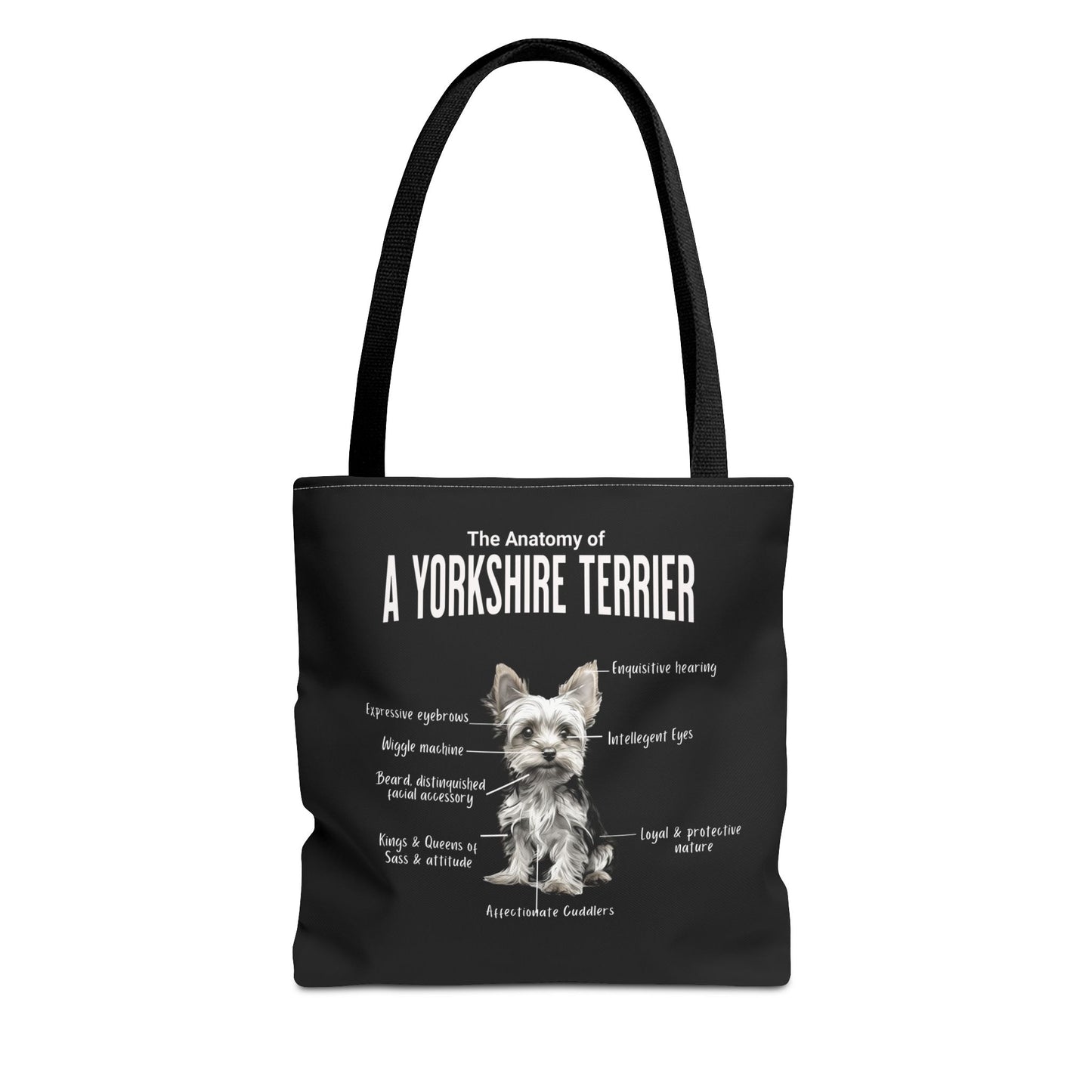 Yorkie Anatomy Tote Bag (Black)