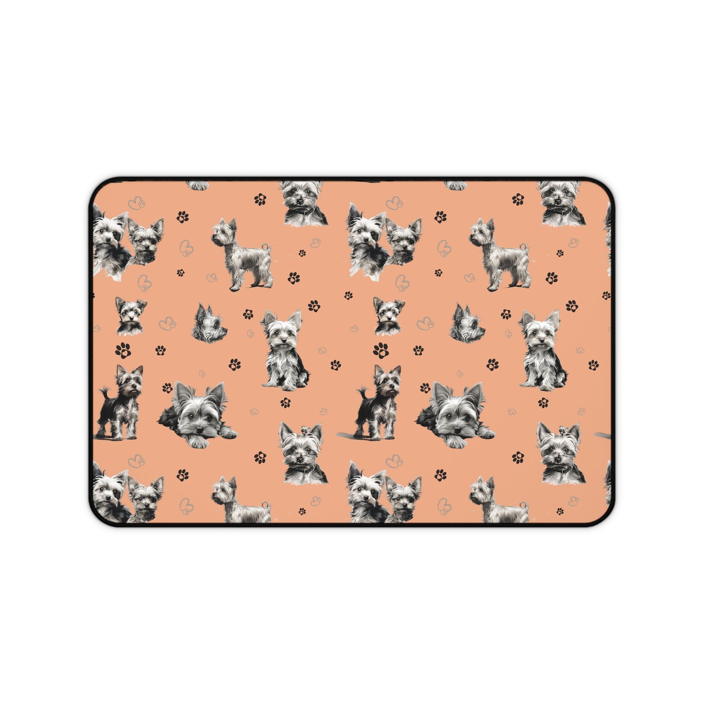 Yorkie Dog Desk Mat Peach