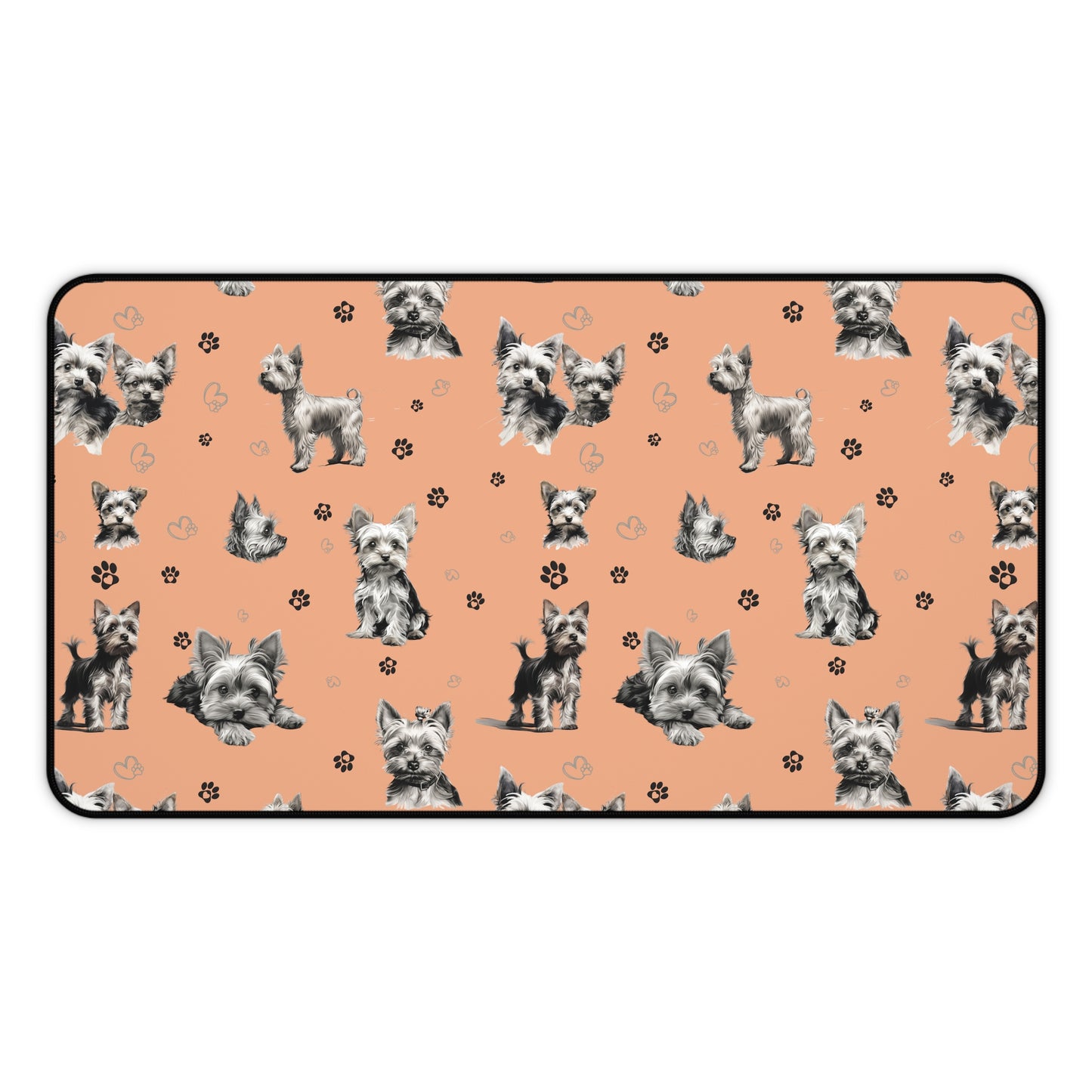 Yorkie Dog Desk Mat Peach