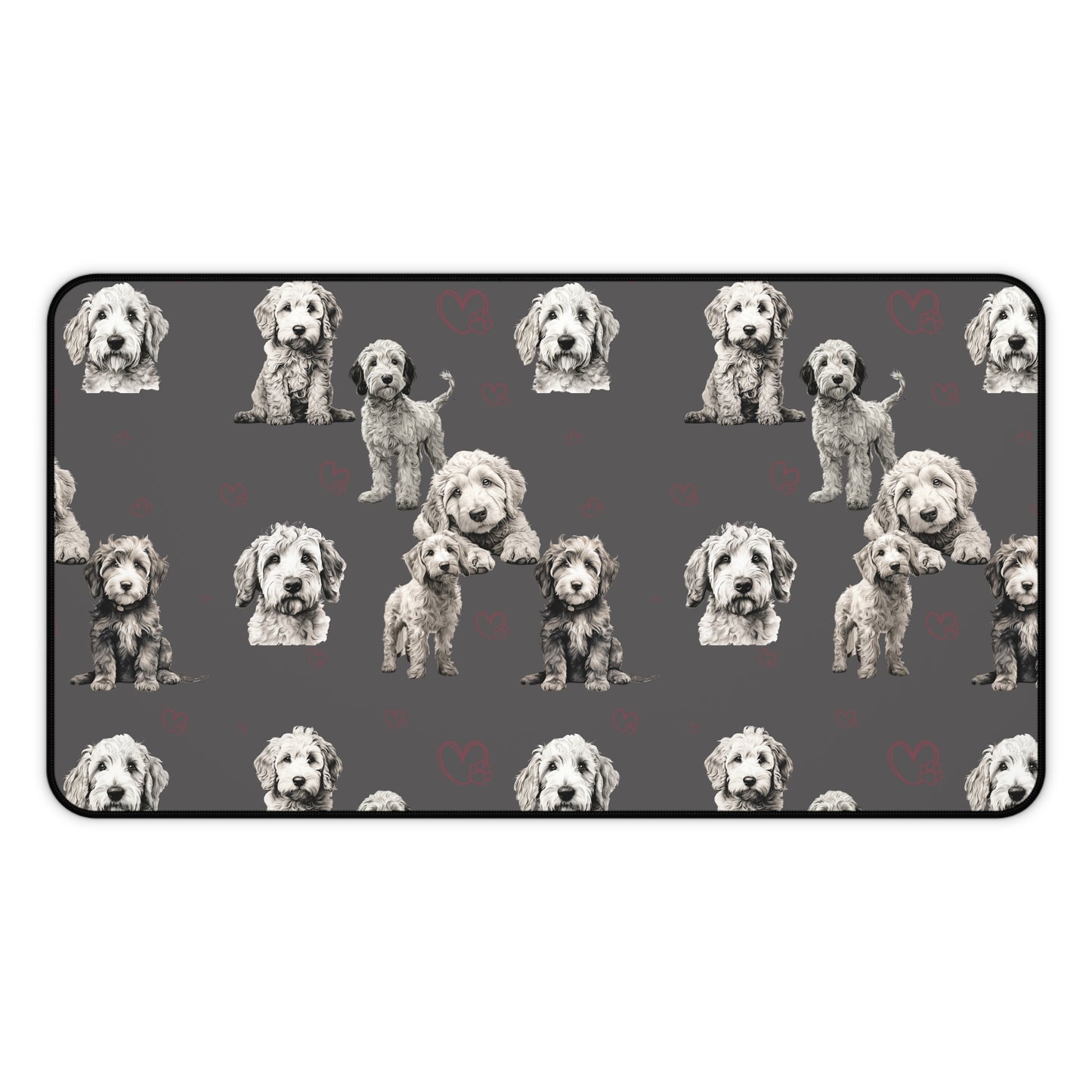 Goldendoodle Desk Mat Grey