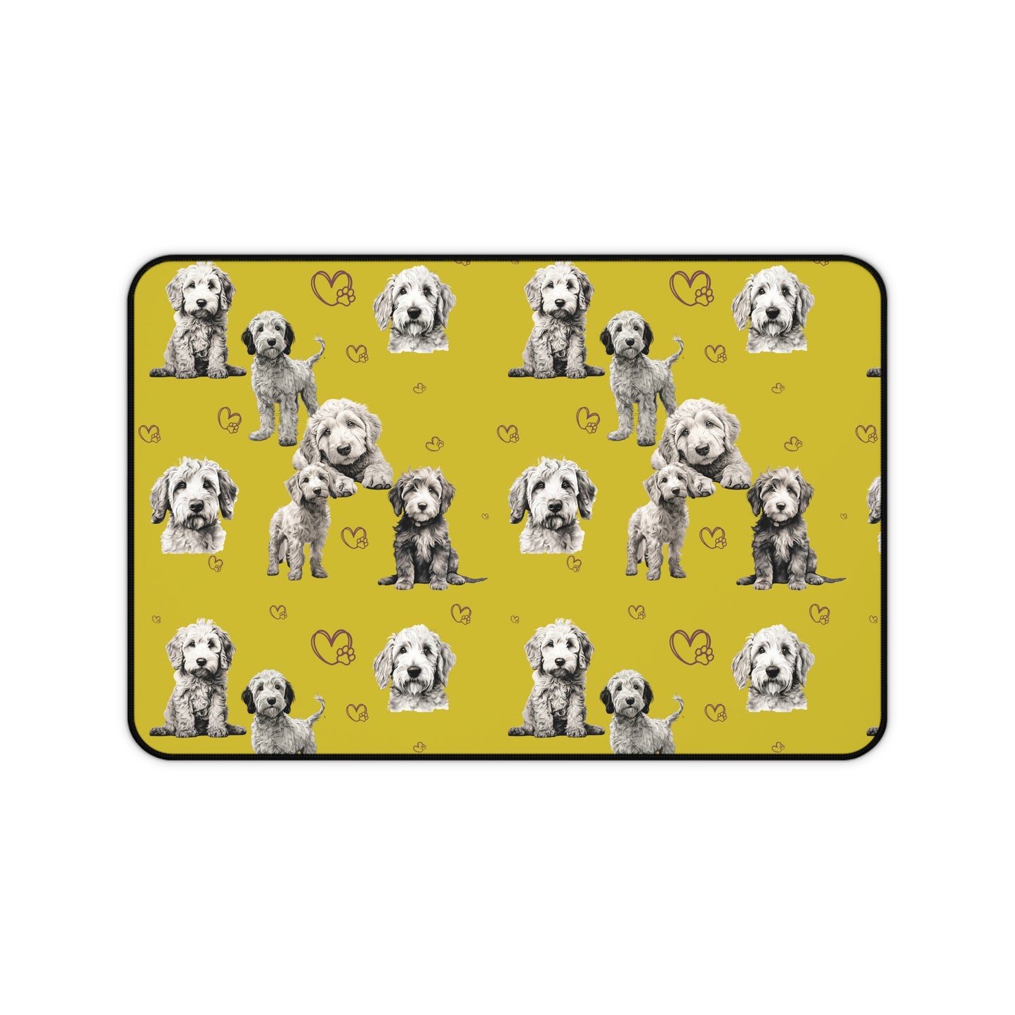 Goldendoodle Desk Mat Chartreuse