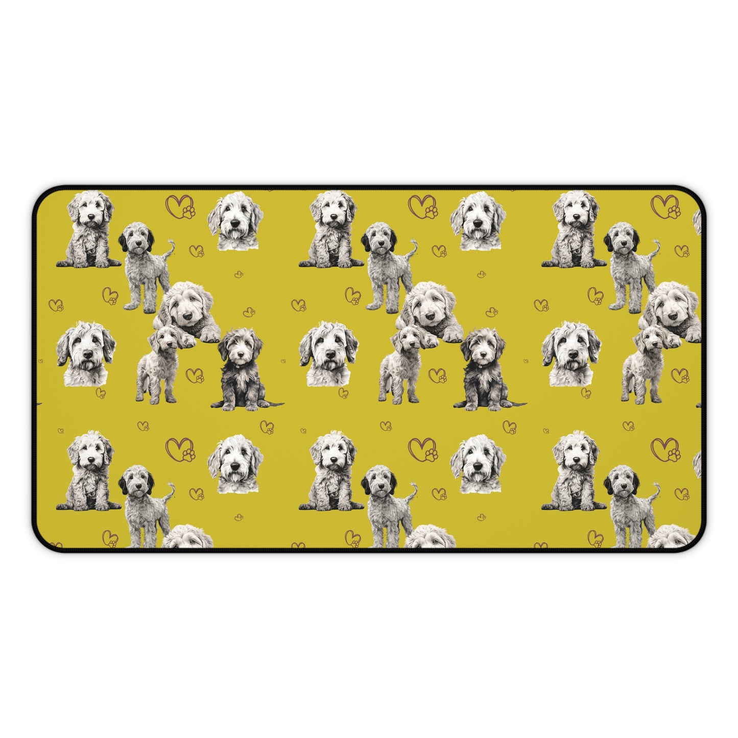 Goldendoodle Desk Mat Chartreuse