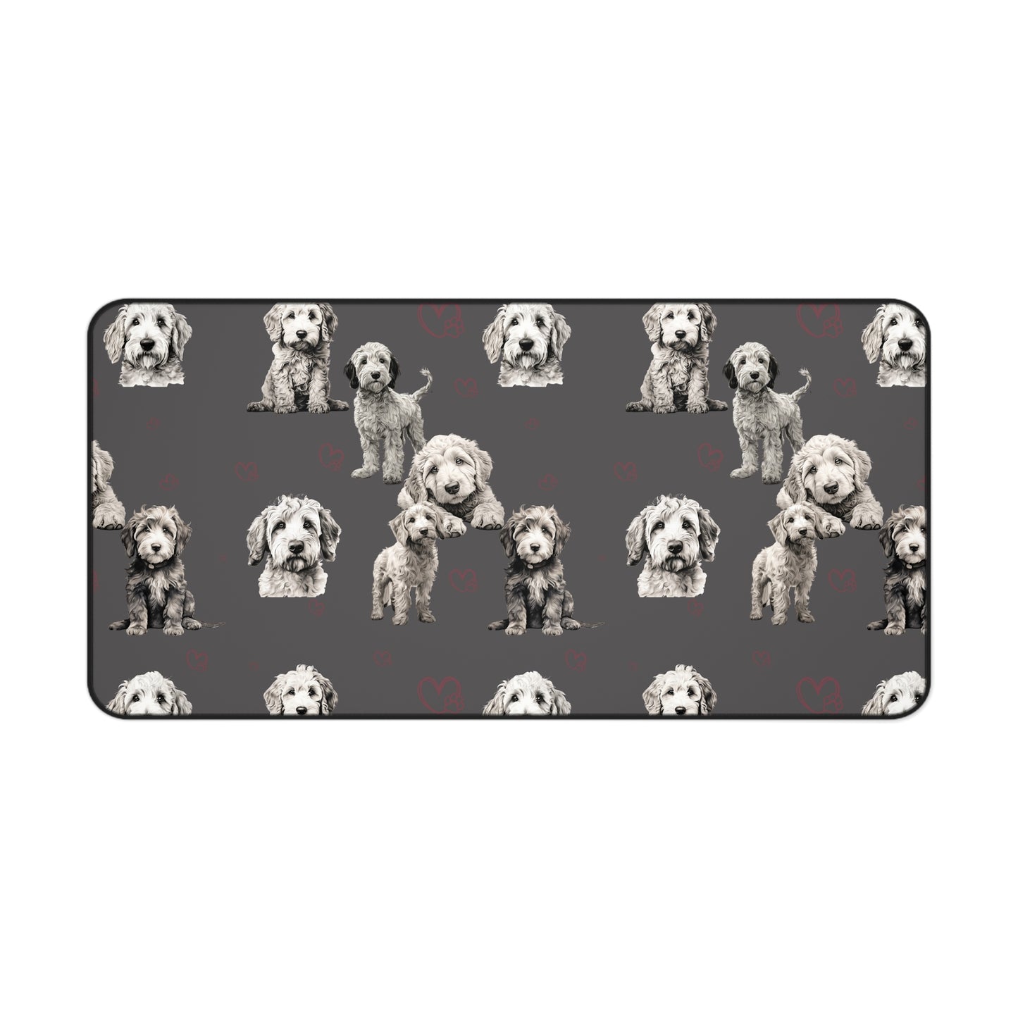 Goldendoodle Desk Mat Grey