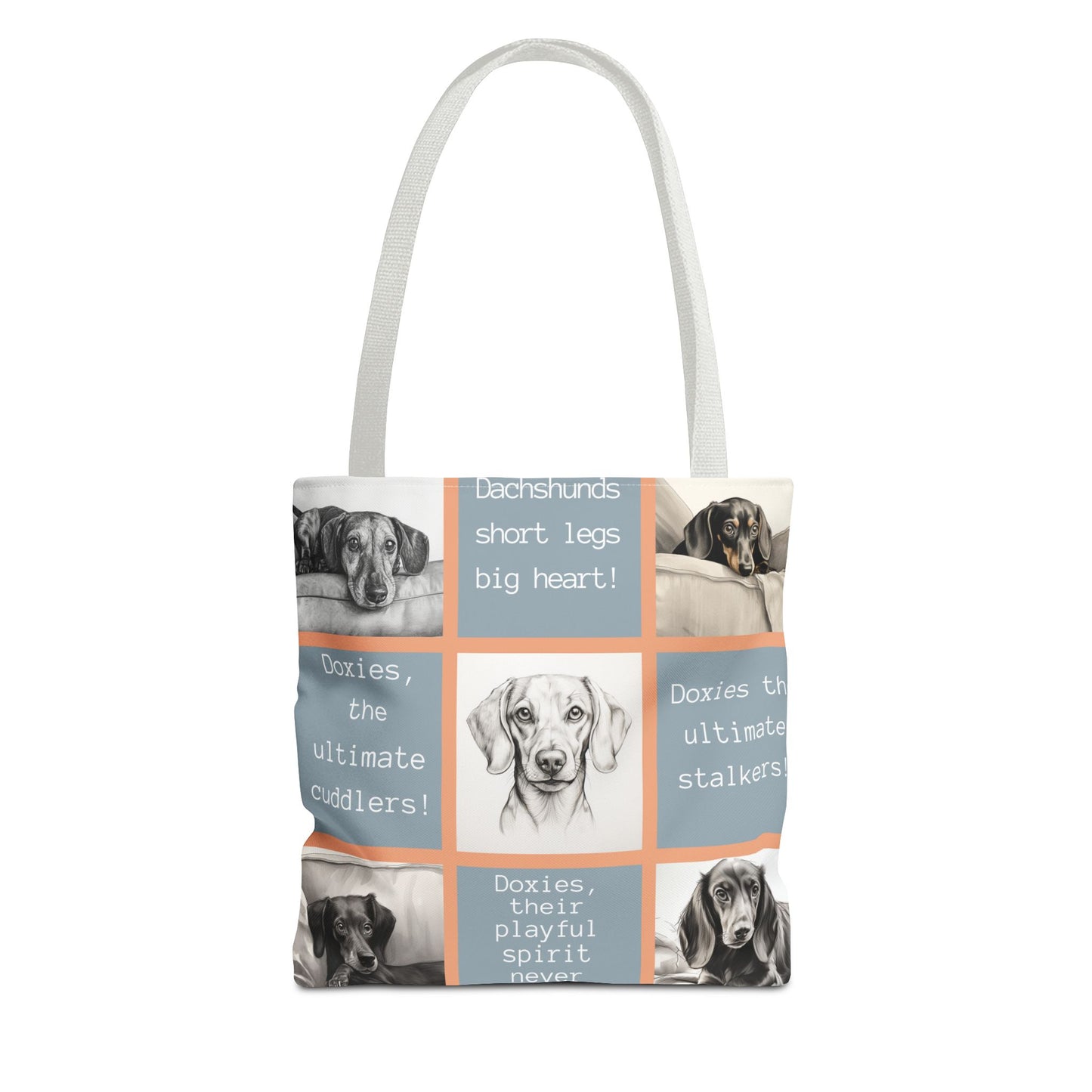 Dachshund Grid Tote Bag