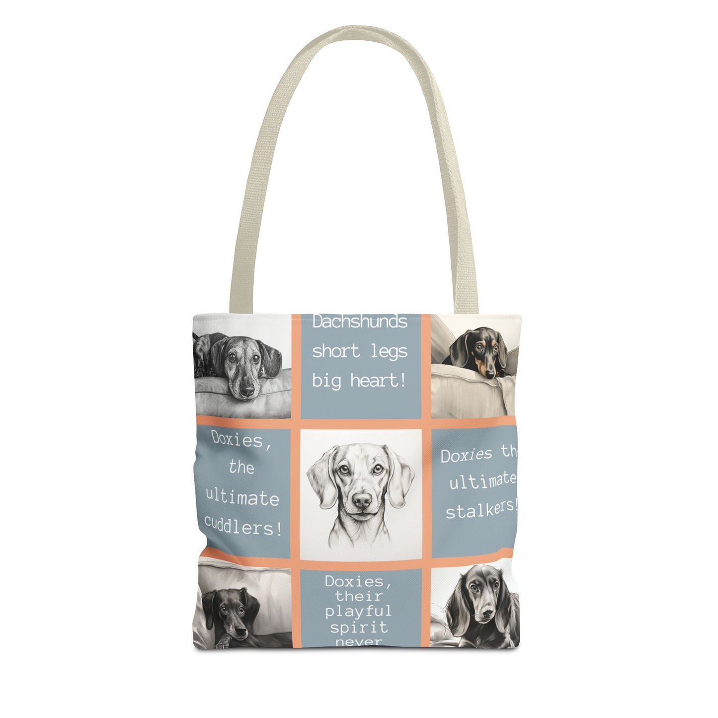 Dachshund Grid Tote Bag