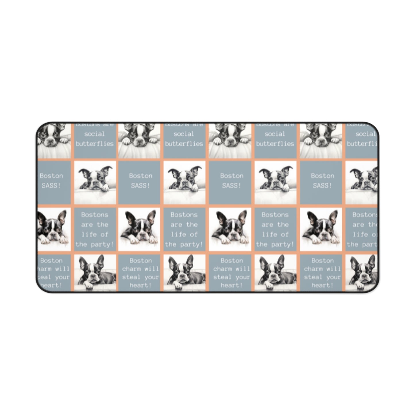 Boston Dog Grid Desk Mat