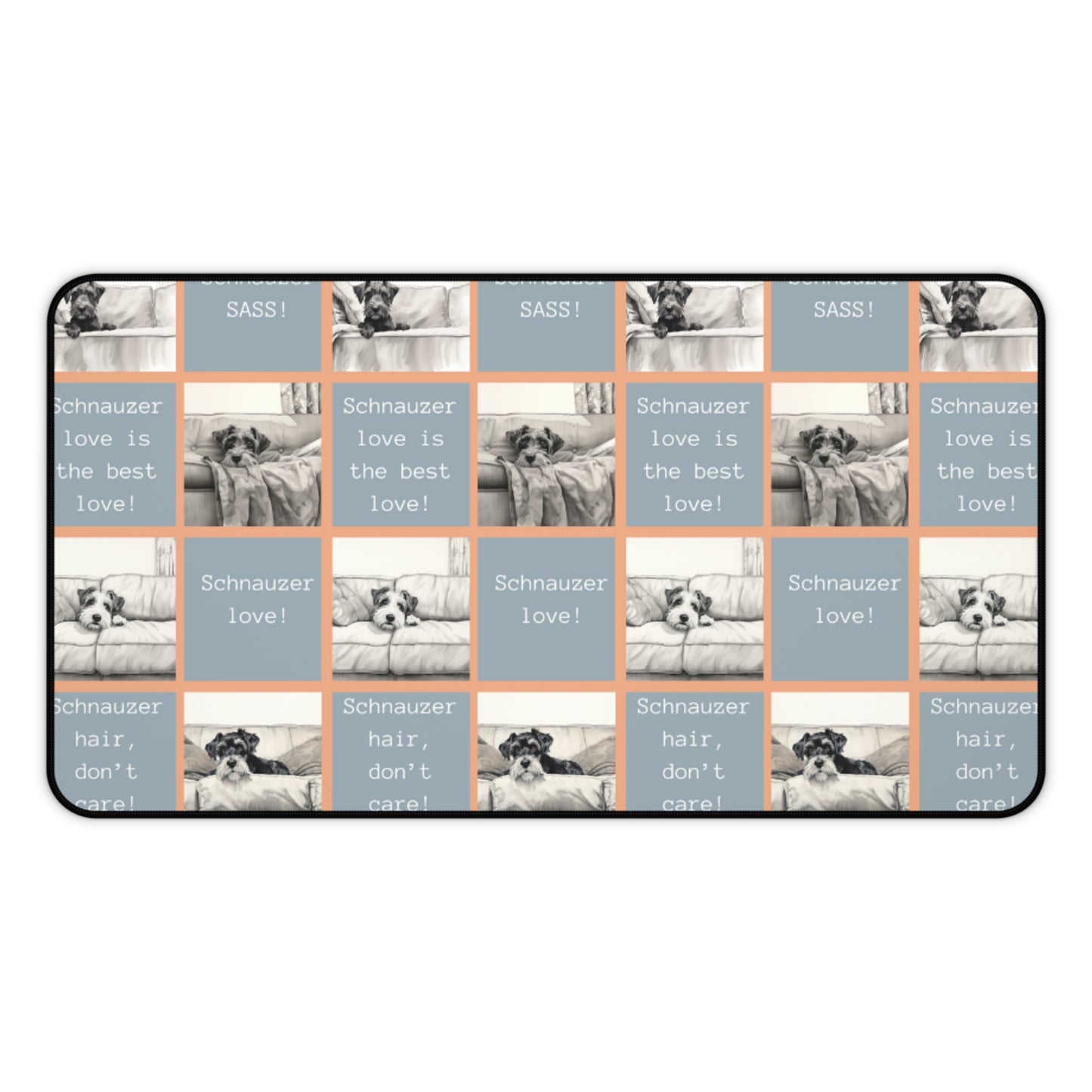 Schnauzer Dog Grid Desk Mat