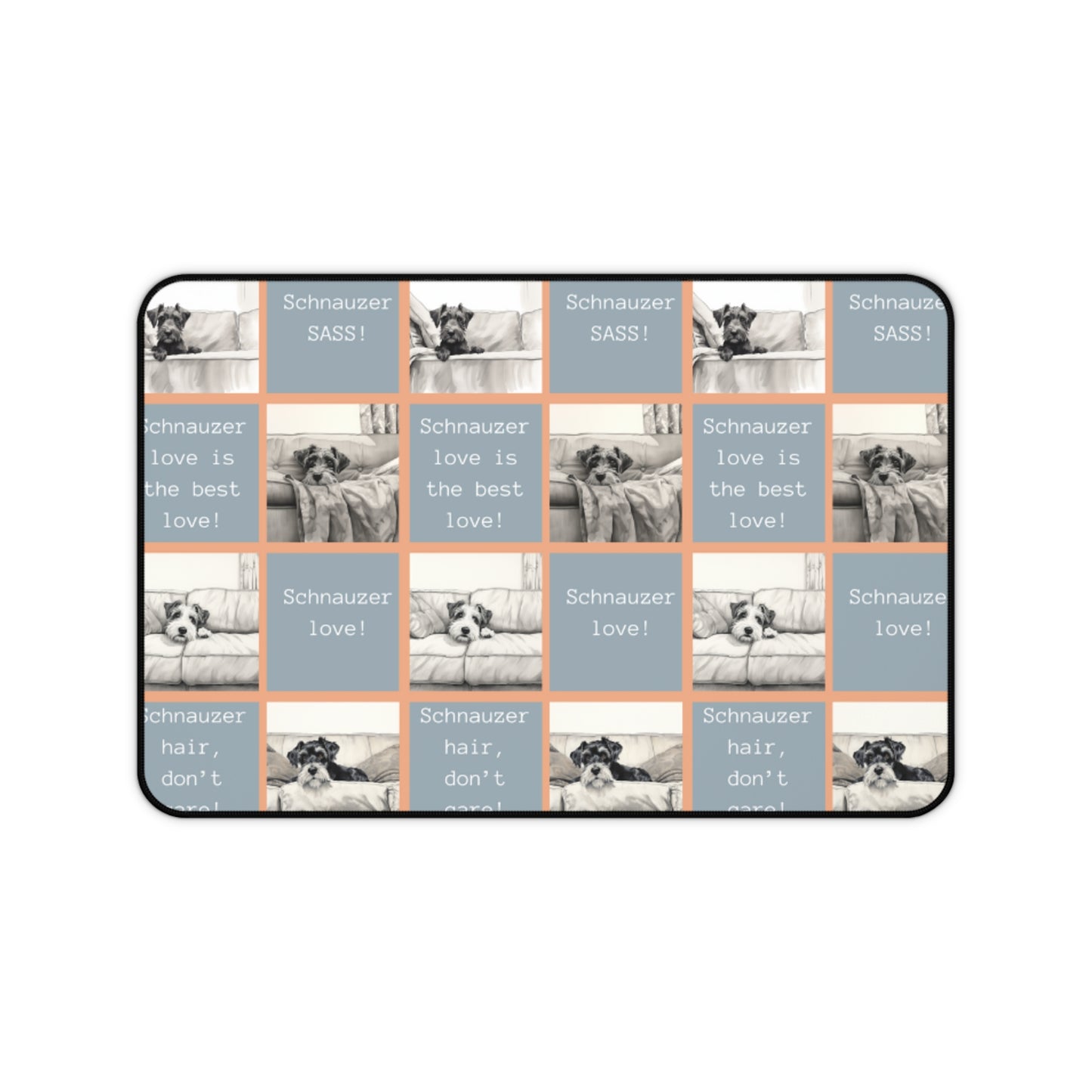 Schnauzer Dog Grid Desk Mat