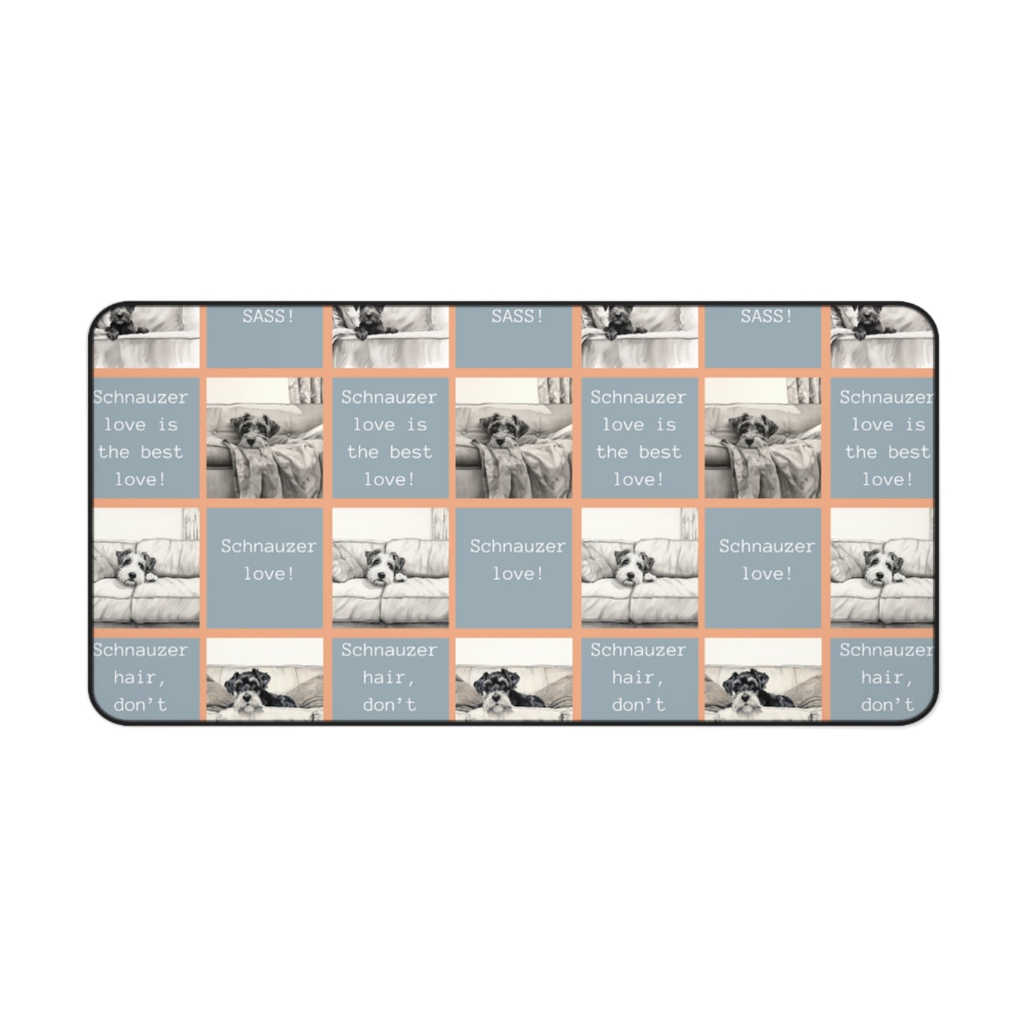 Schnauzer Dog Grid Desk Mat