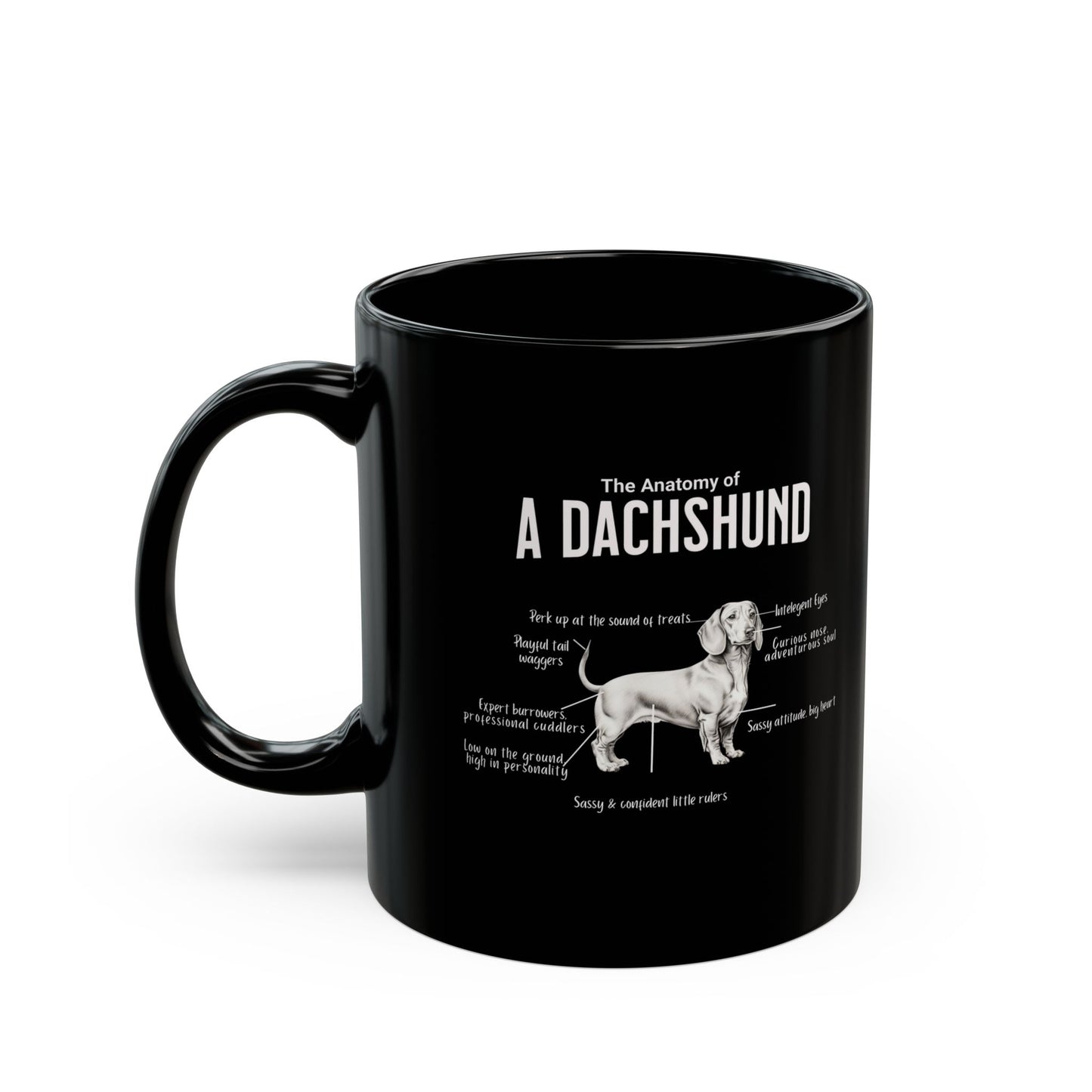 Dachshund Anatomy Mug Black