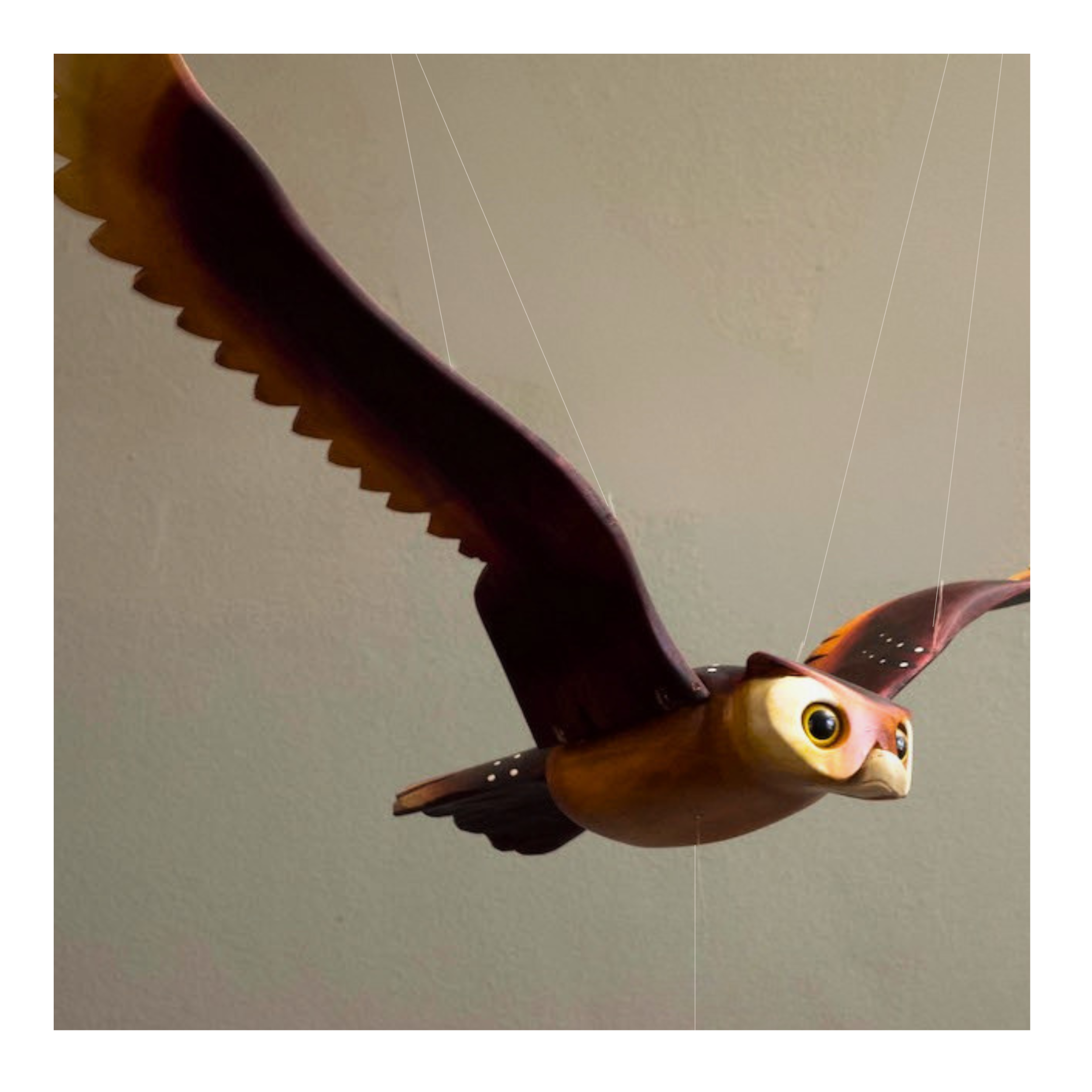 Handcrafted Wooden Owl in woodland Nursery