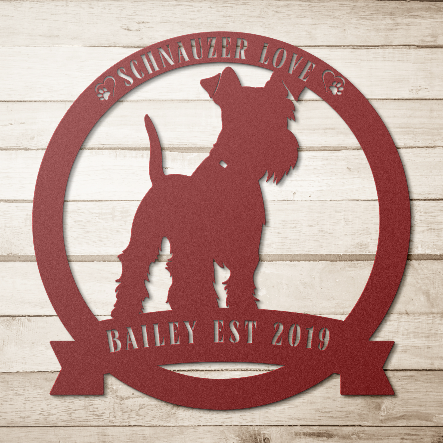 Custom Schnauzer Round Metal Sign