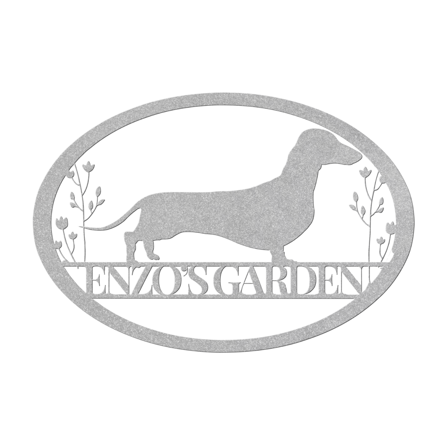 Custom Oval Dachshund Garden Metal Sign