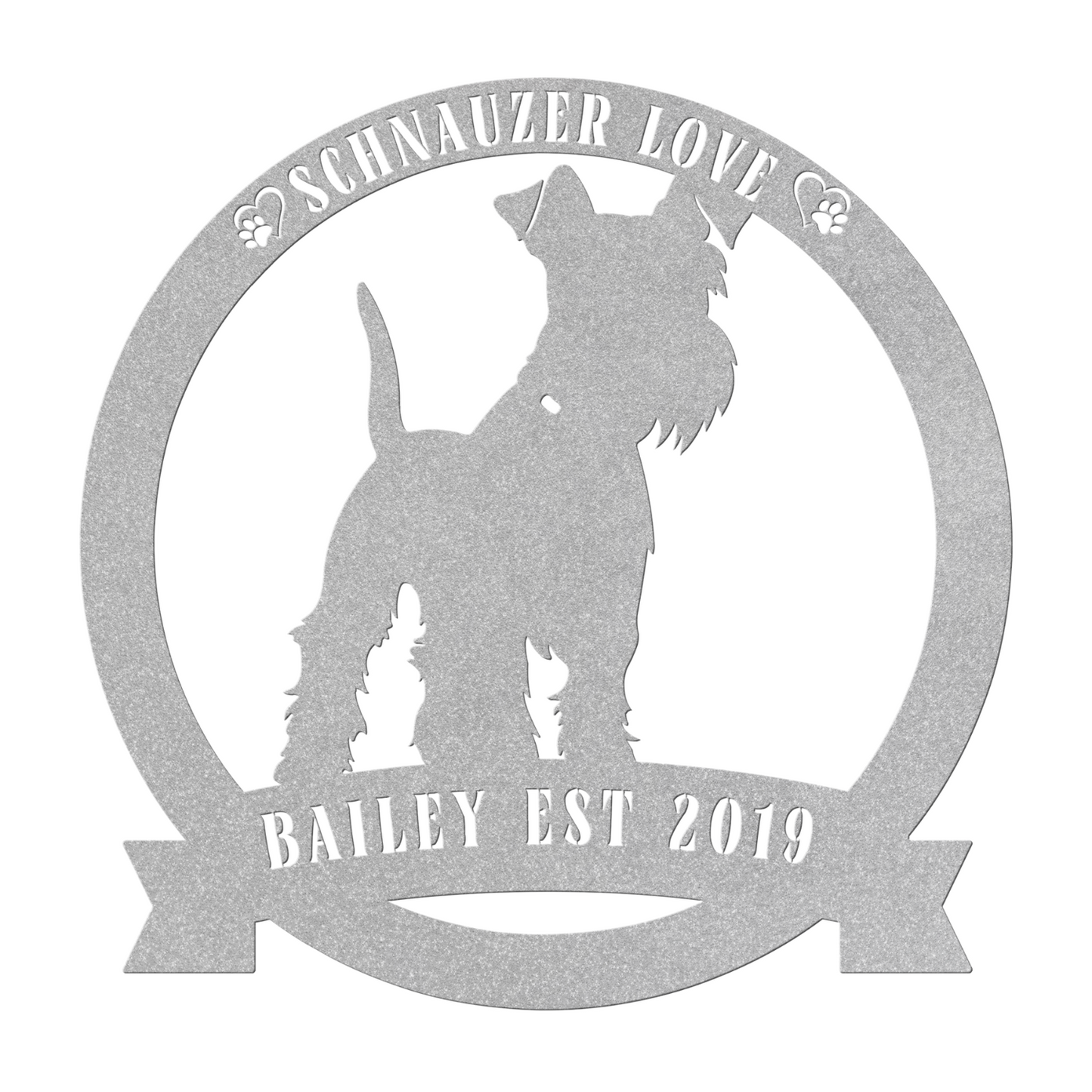 Custom Schnauzer Round Metal Sign