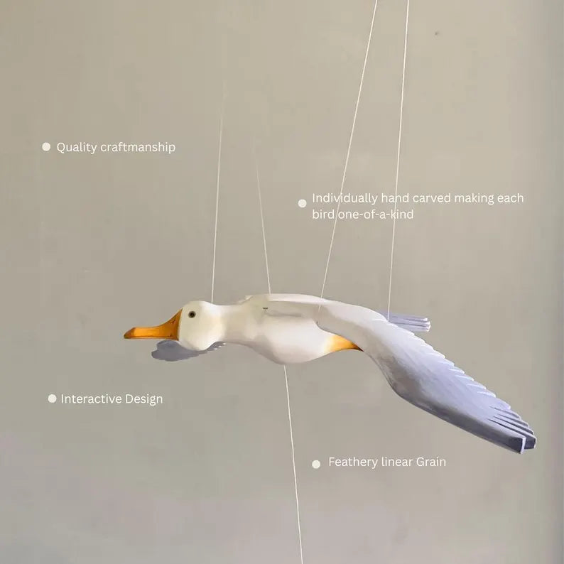 Handcrafted Nursery Seagull Mobile