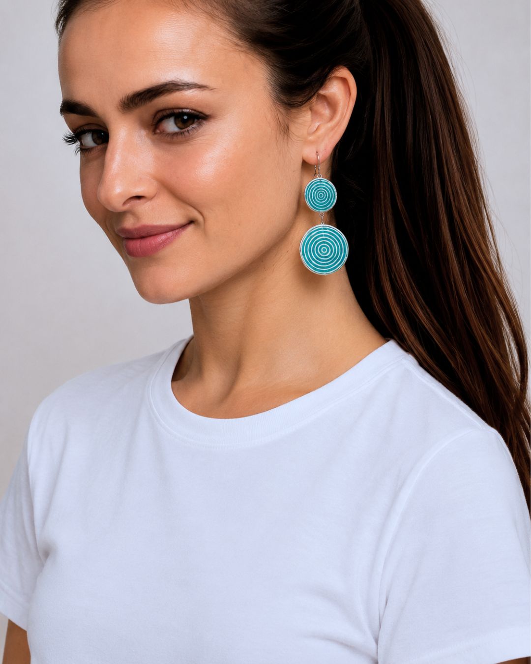 Large Tri circle earrings