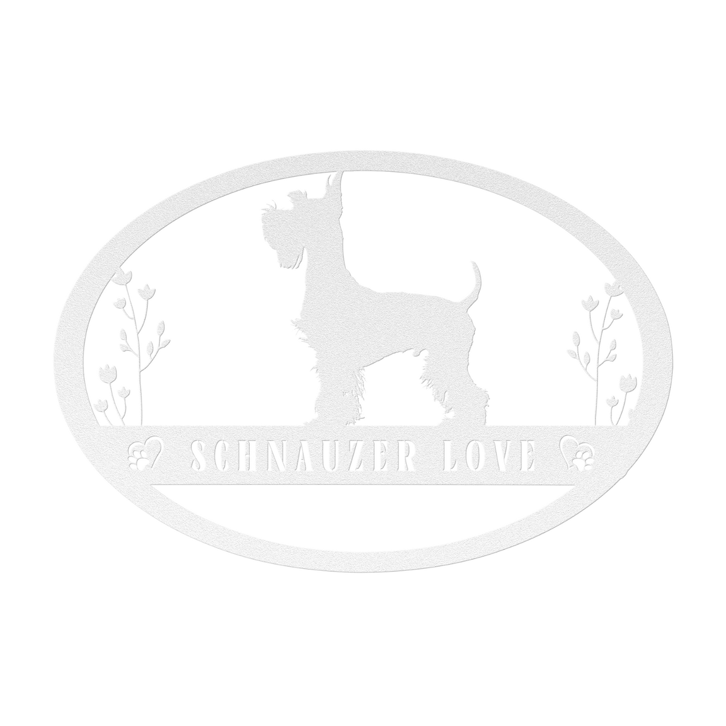 Schnauzer Love Oval Metal Sign