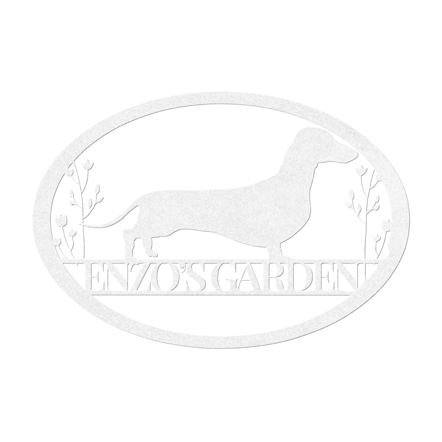 Custom Oval Dachshund Garden Metal Sign