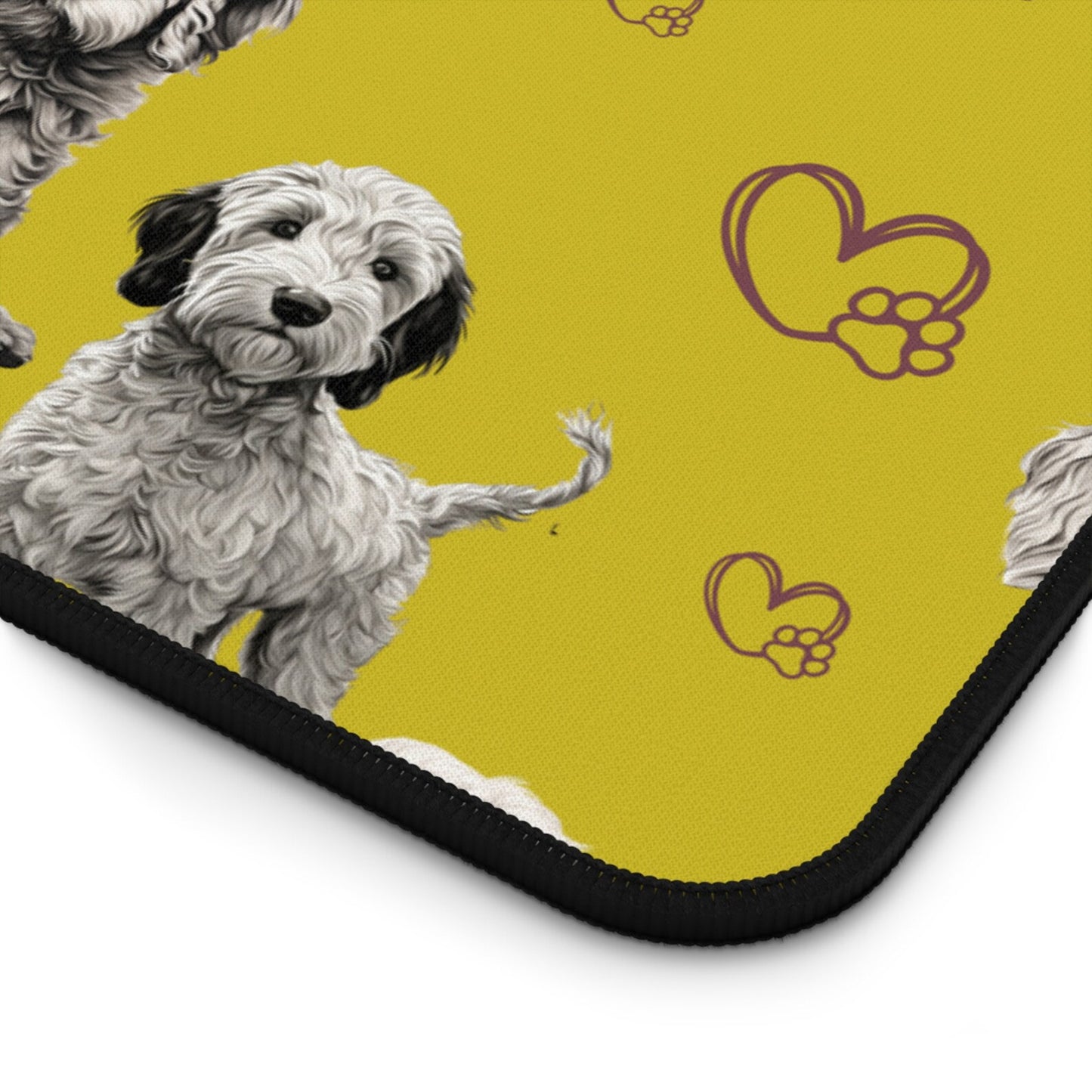 Goldendoodle Desk Mat Chartreuse