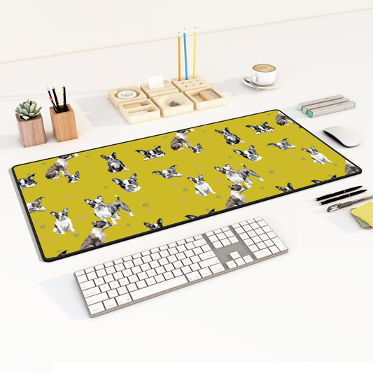 Boston Terrier Desk Mat Chartreuse