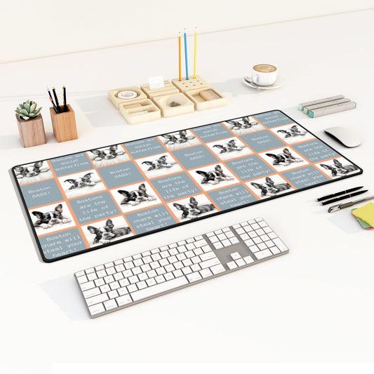 Boston Dog Grid Desk Mat