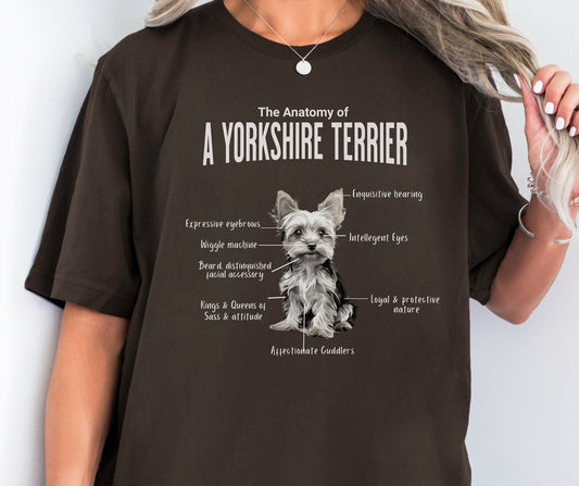 Yorkshire Terrier Anatomy T-Shirt (Dark Tones)