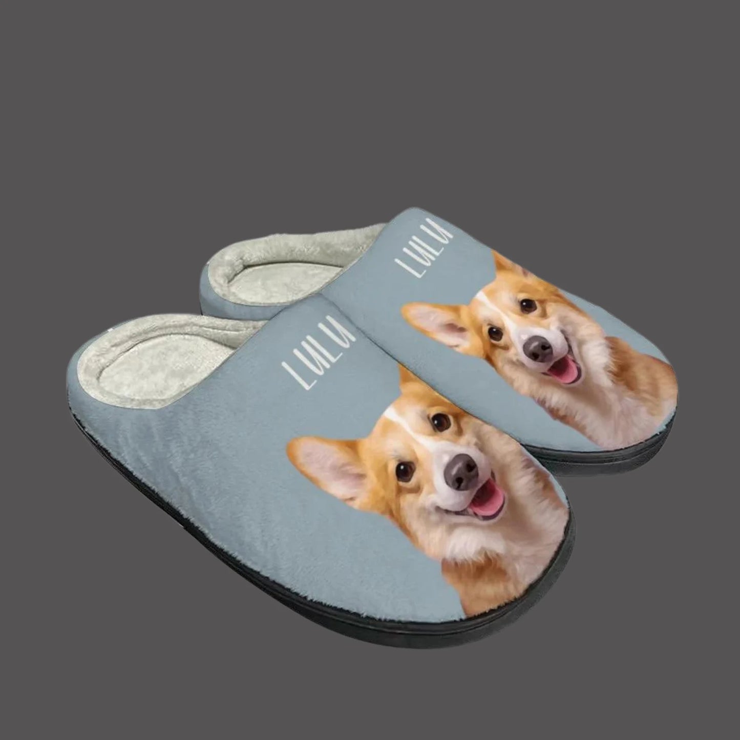 Personalised Slippers With Pet Portrait