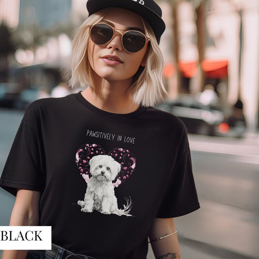 Maltese Pawsitively In Love T-shirt