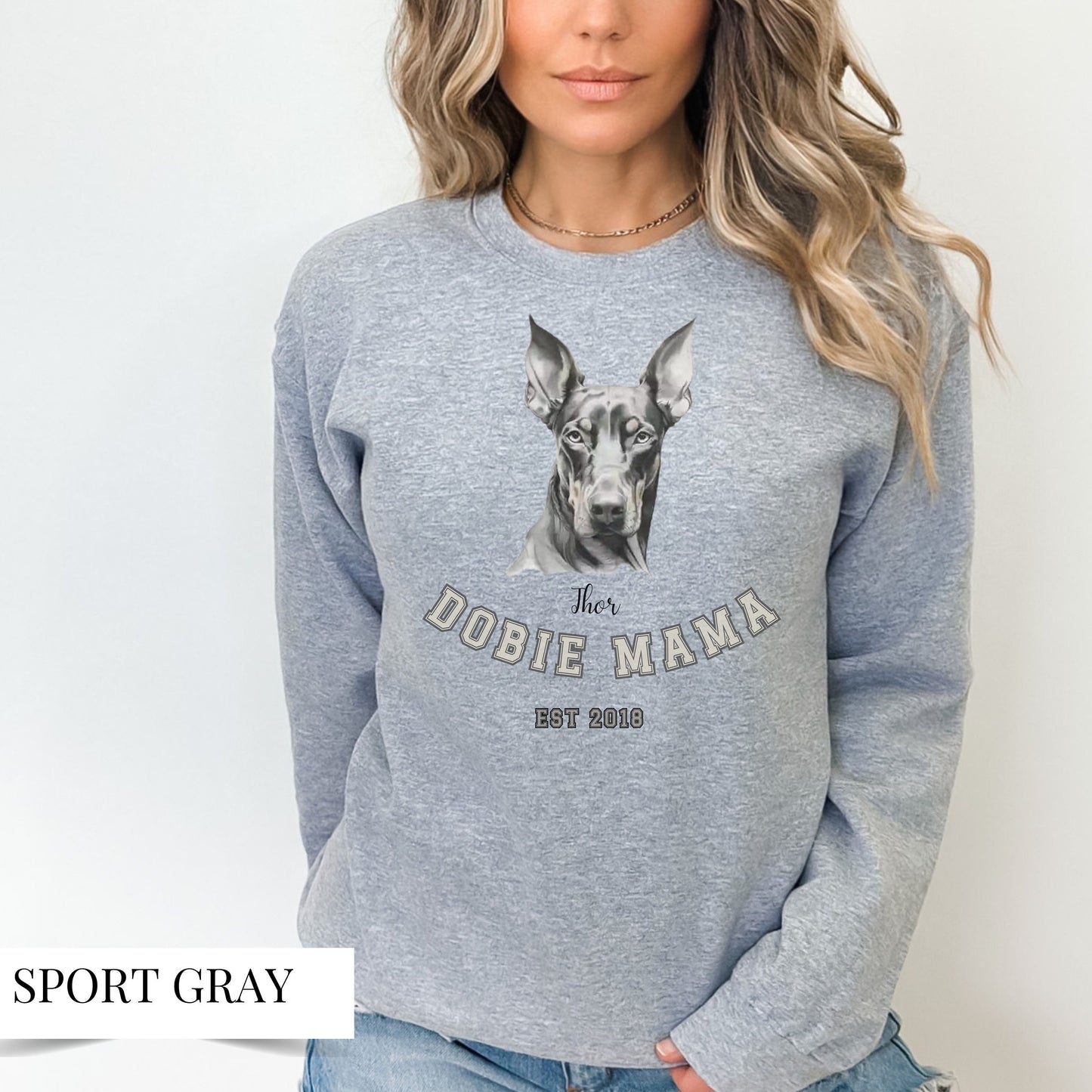 Personalised Doberman Dog Mom Sweatshirt