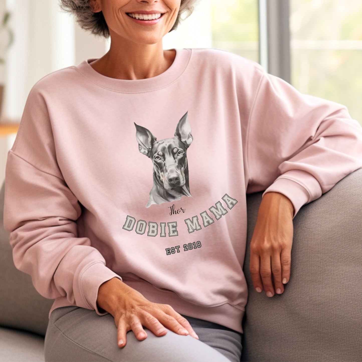 Personalised Doberman Dog Mom Sweatshirt