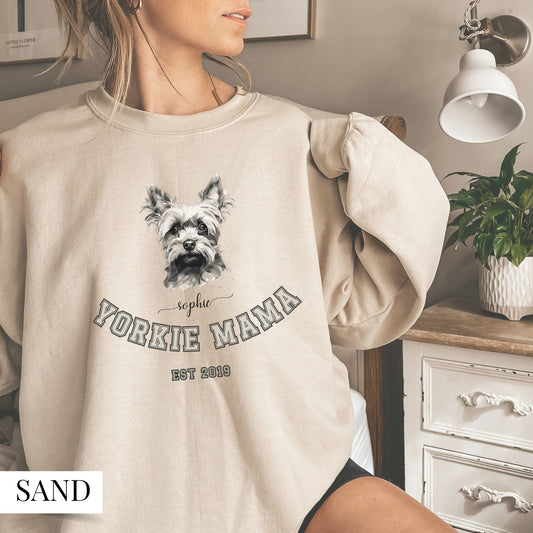 Personalised Yorkie Dog Mom Sweatshirt