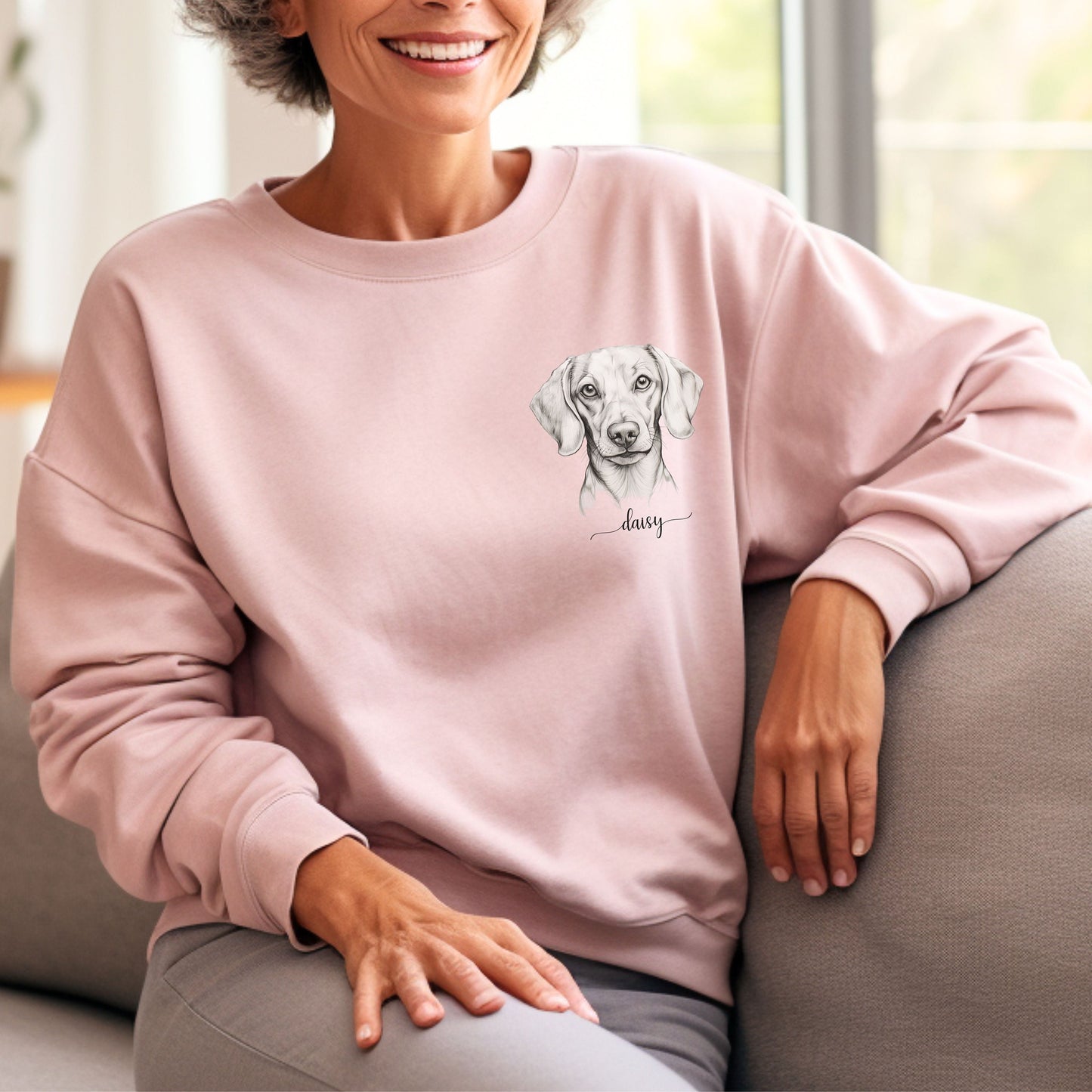 Personalized Dachshund Pocket Dog Mom Sweatshirt