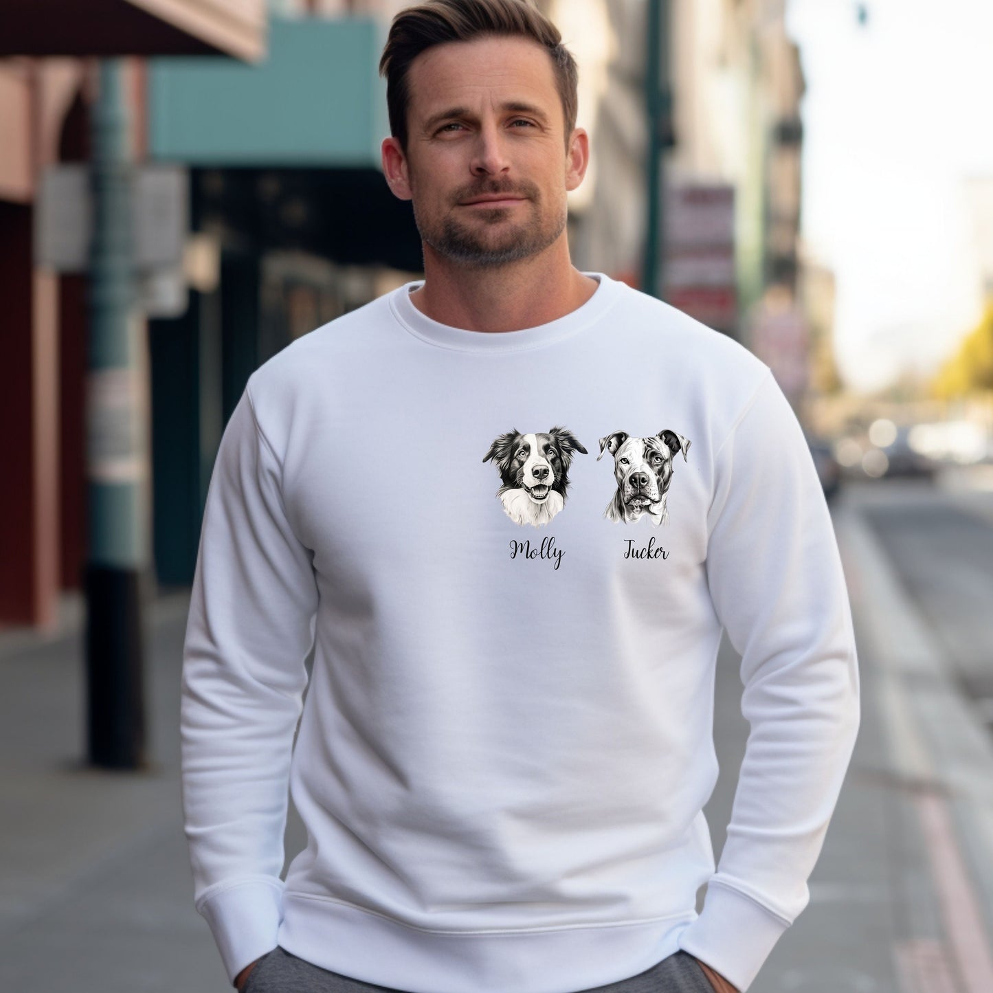 Personalised Bulldog Pocket Design Sweatshirt