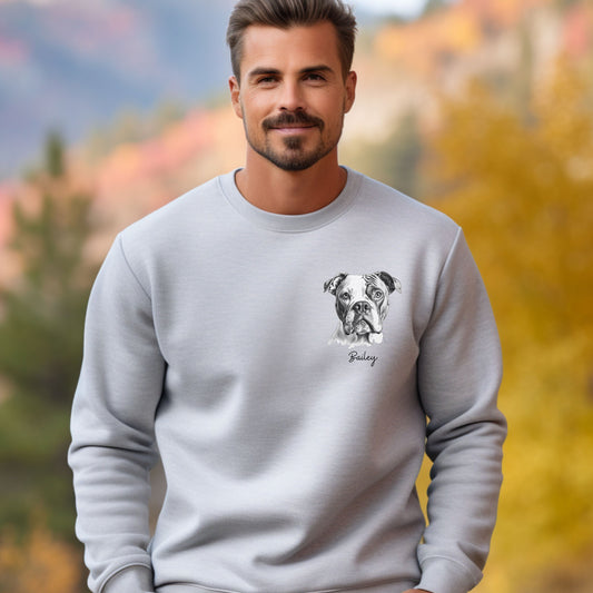 Personalised Bulldog Pocket Design Sweatshirt