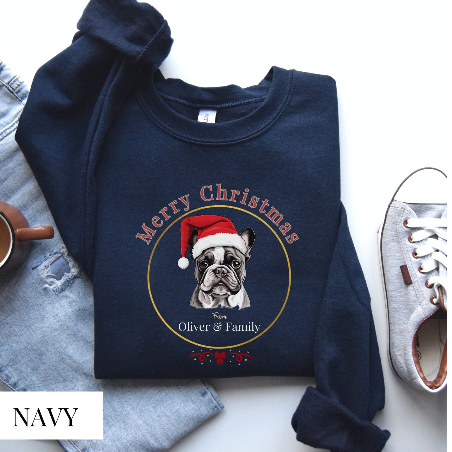 Custom Frenchie Christmas Sweatshirt