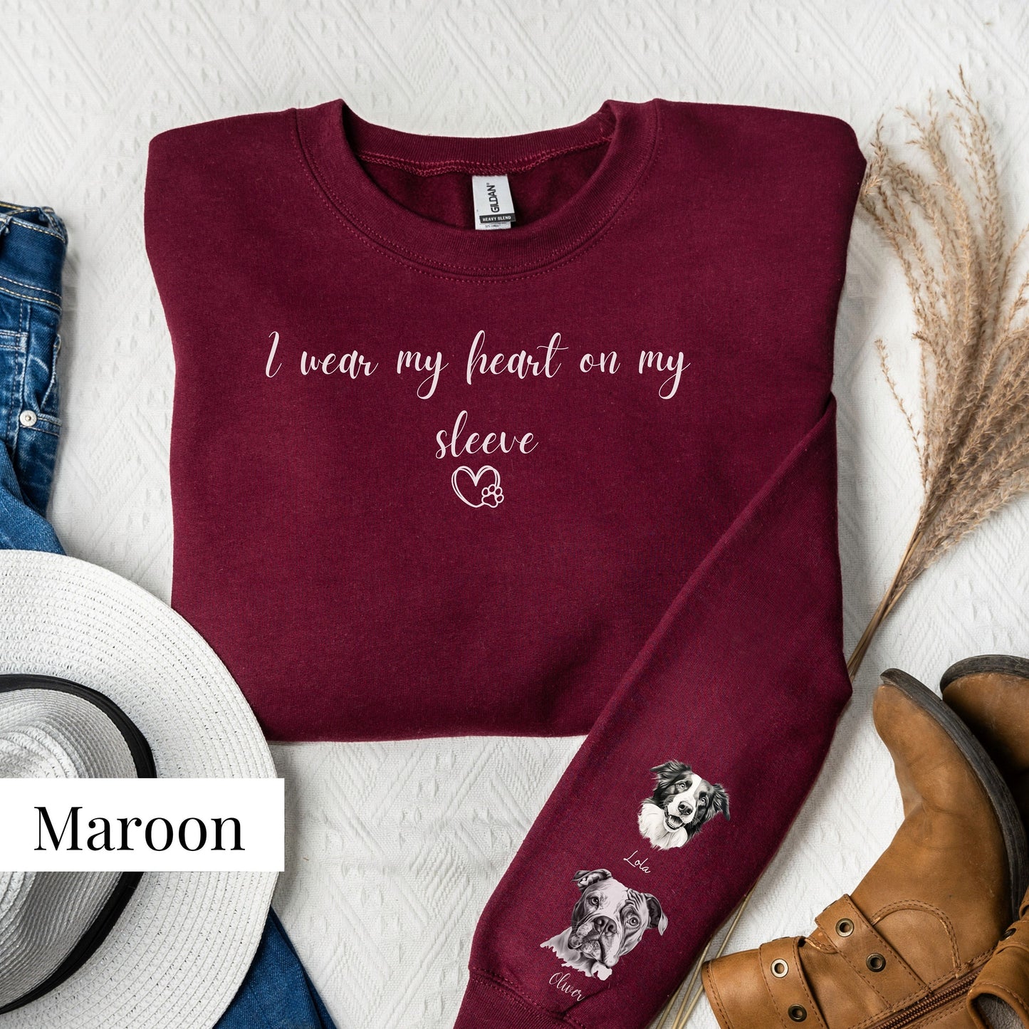 Personalised Sleeve Dog Mama Sweatshirt (Dark)