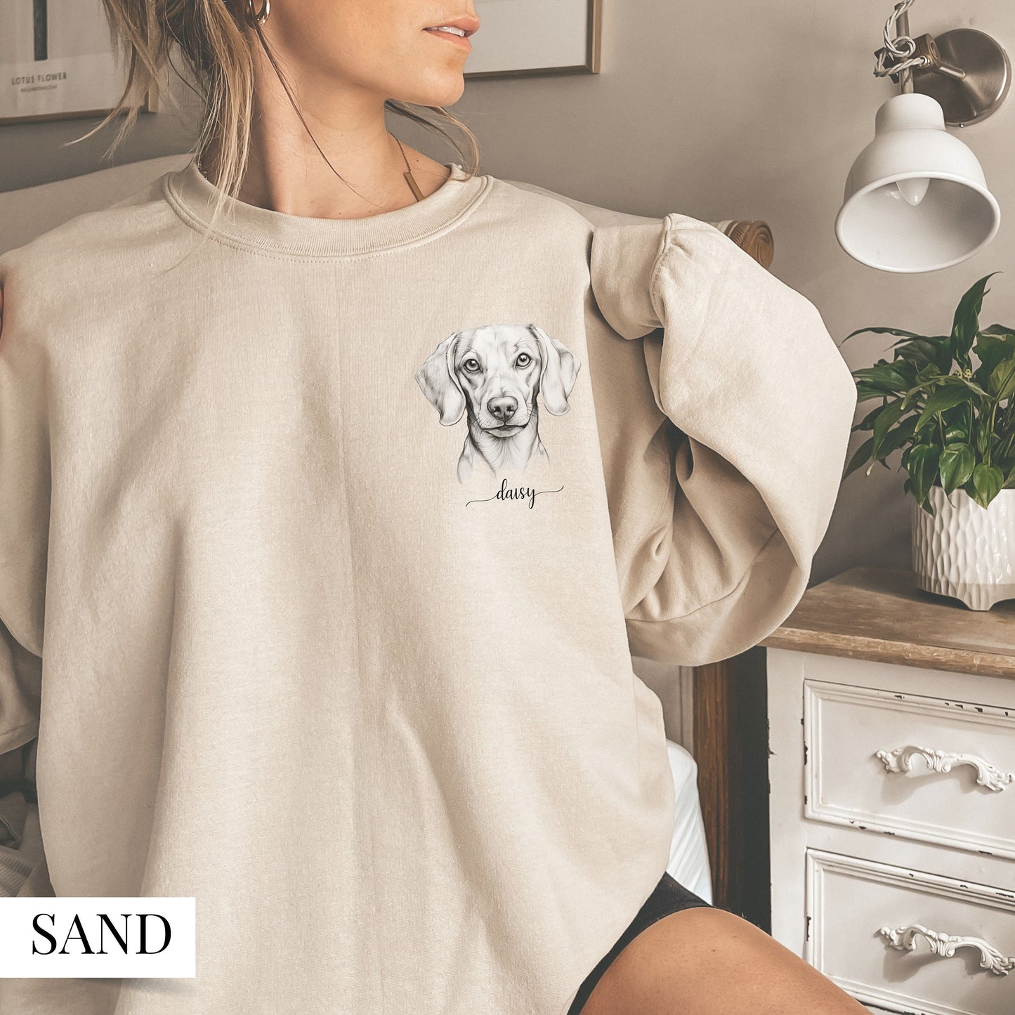 Personalized Dachshund Pocket Dog Mom Sweatshirt