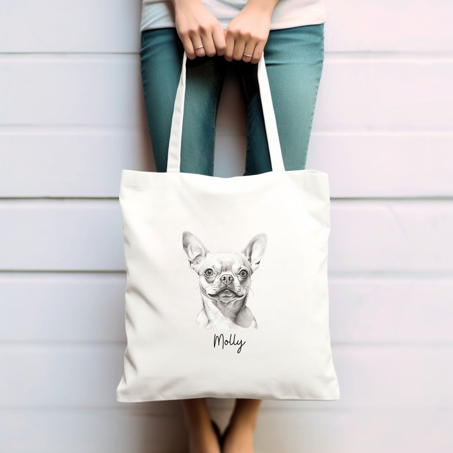 Personalized Chihuahua Mom Tote Bag