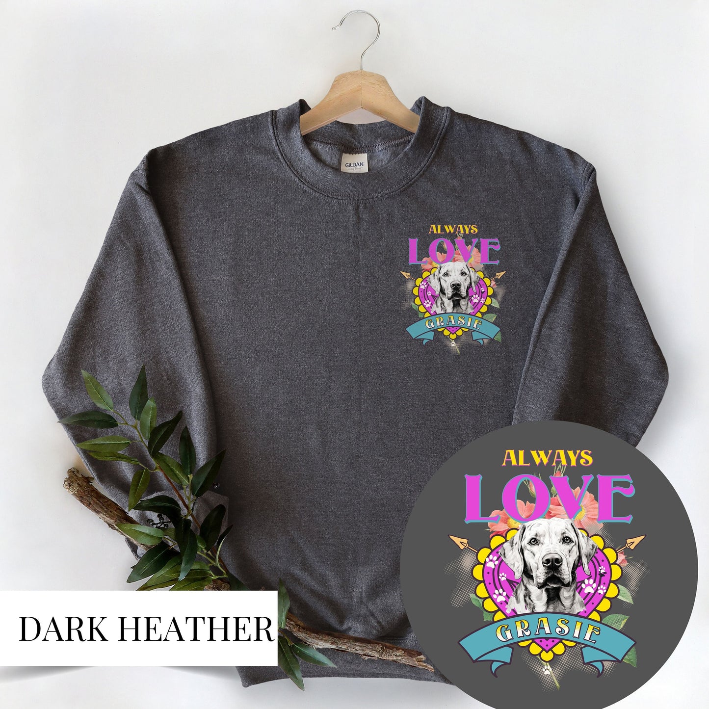 Personalised Sleeve Labrador Always Love Sweatshirt