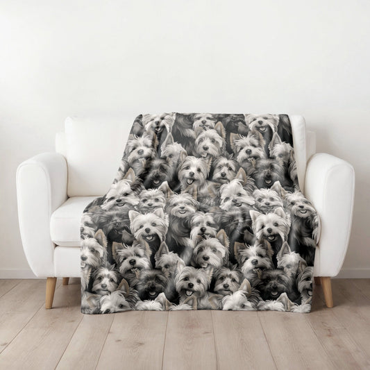 Yorkie Faces Blanket