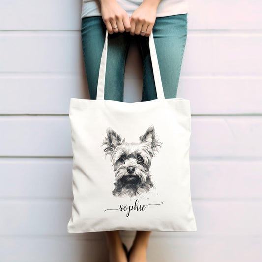 Personalized Yorkie Mom Tote Bag