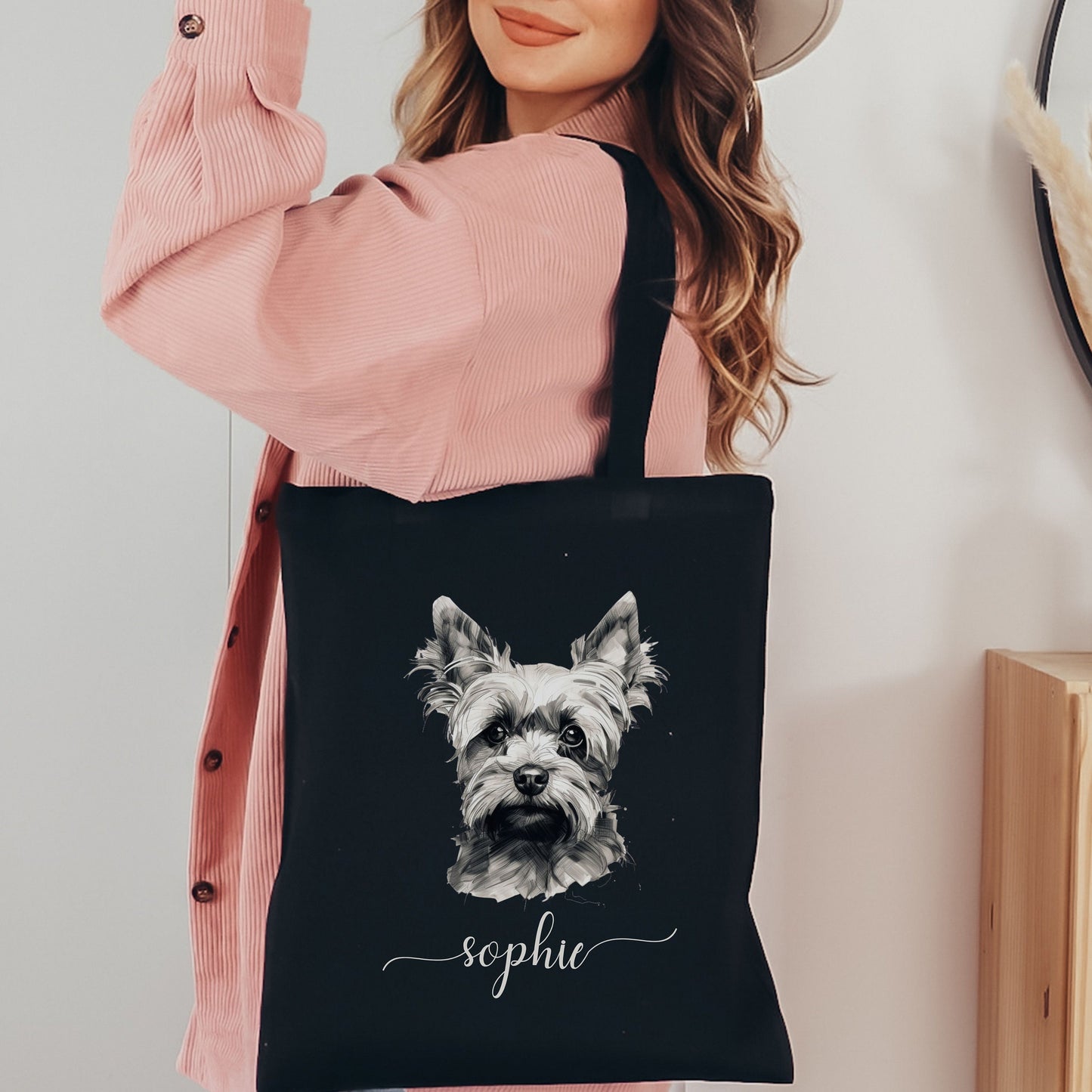 Personalized Yorkie Mom Tote Bag