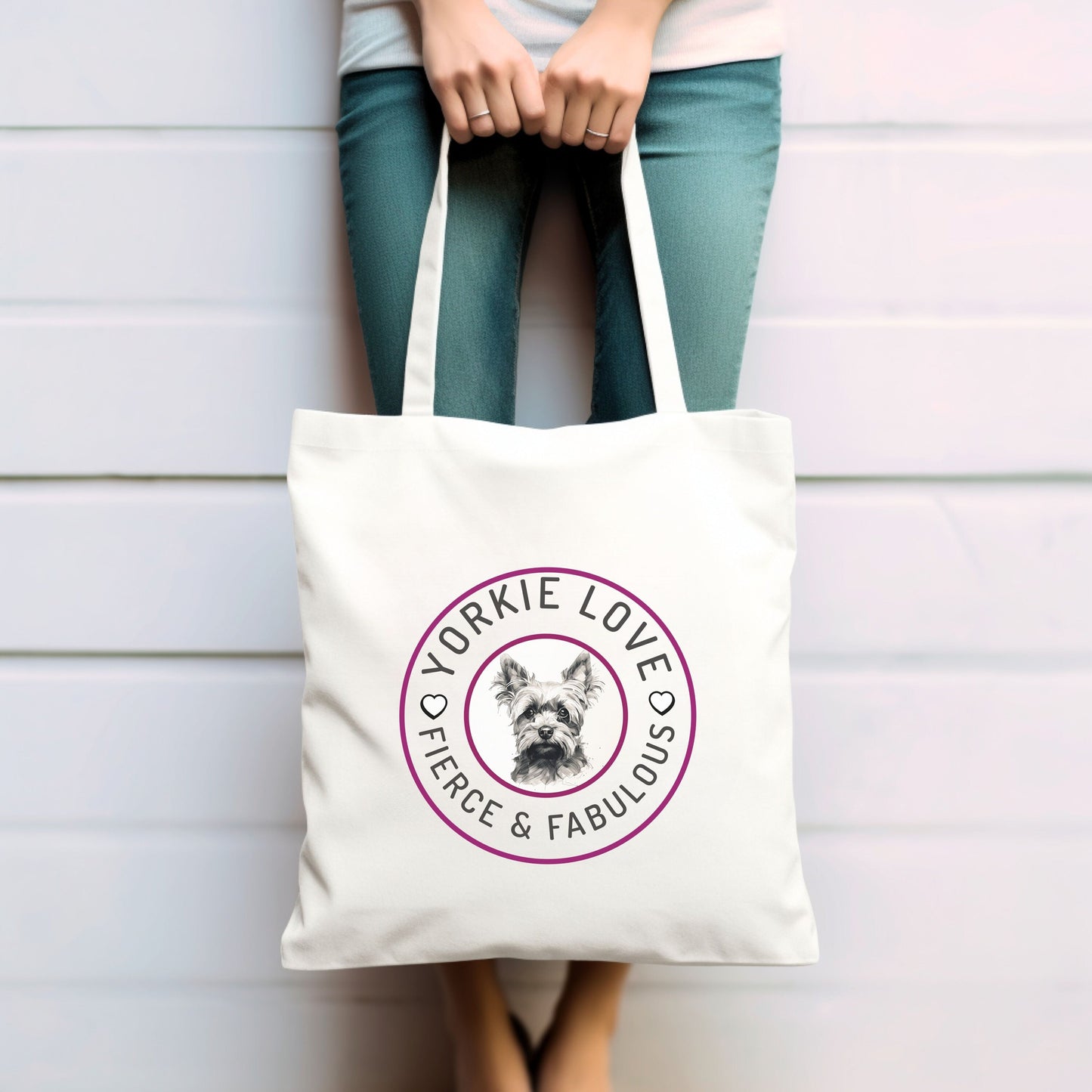 Yorkie "Forever & Always" Tote Bag